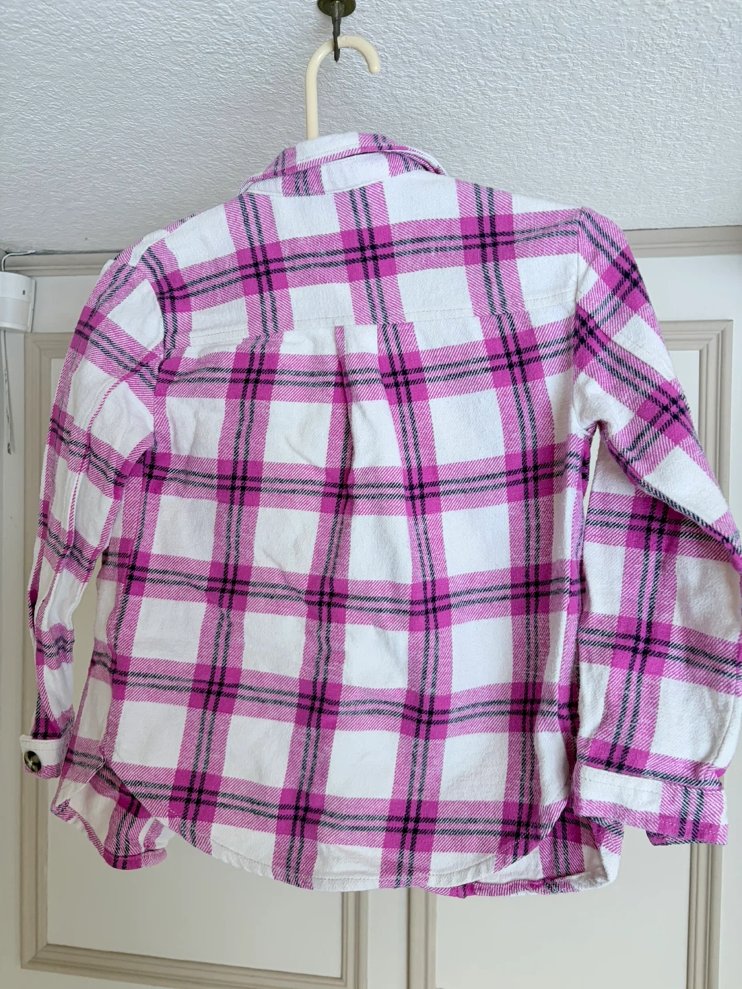 George Pink & White Plaid Flannel Shirt Size 10 - photo 2