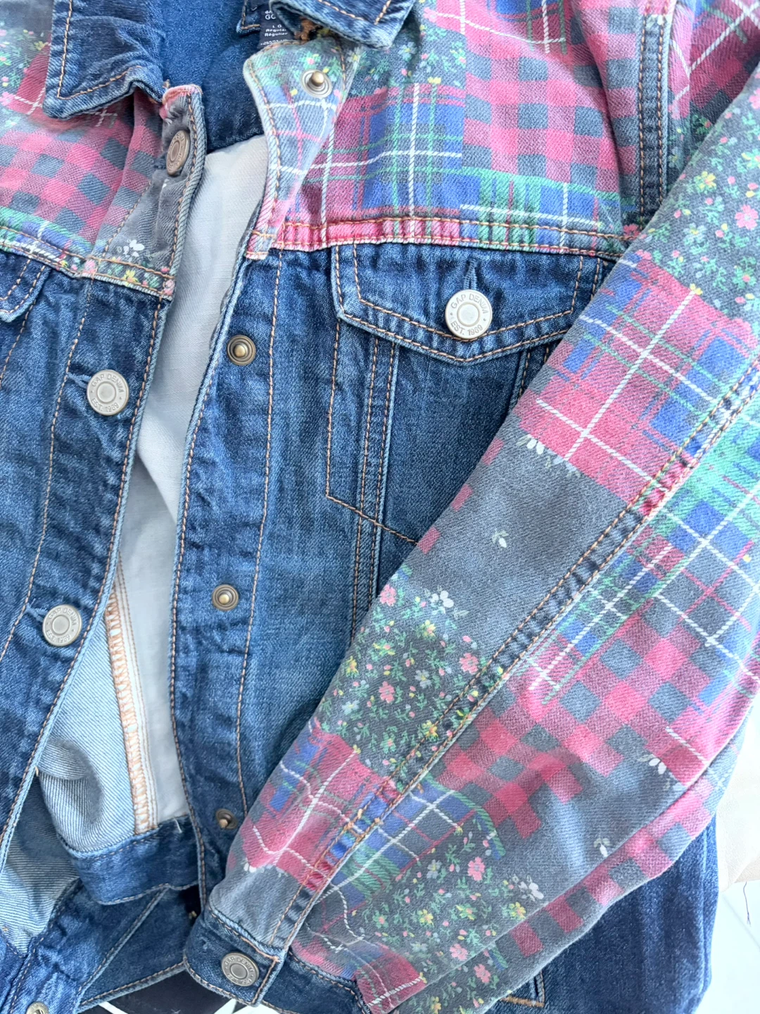 Gap Denim Patchwork Jacket - Size L - photo 4