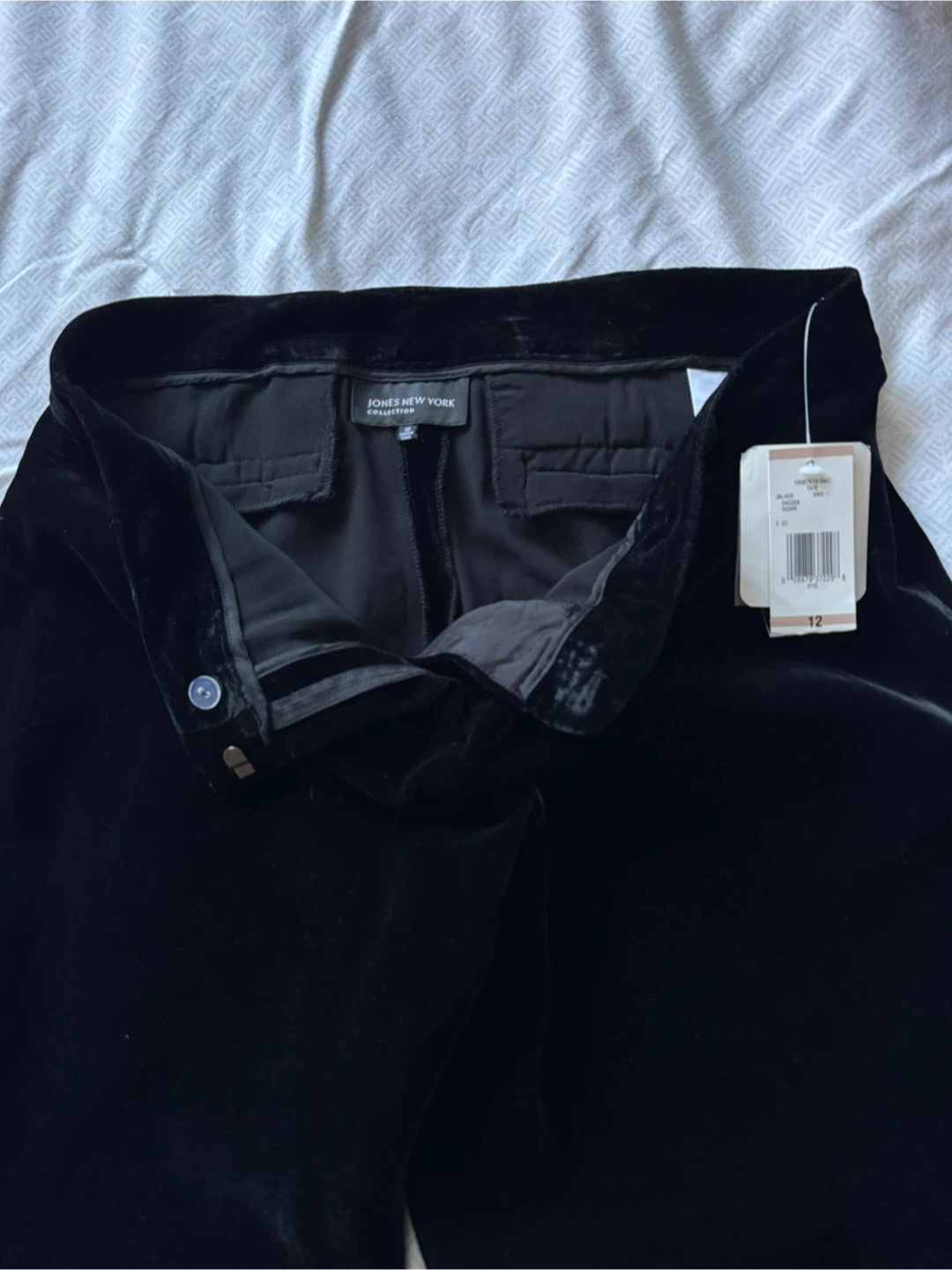 BMWT Jones New York Black Velvet Pants - Size 12 - photo 3