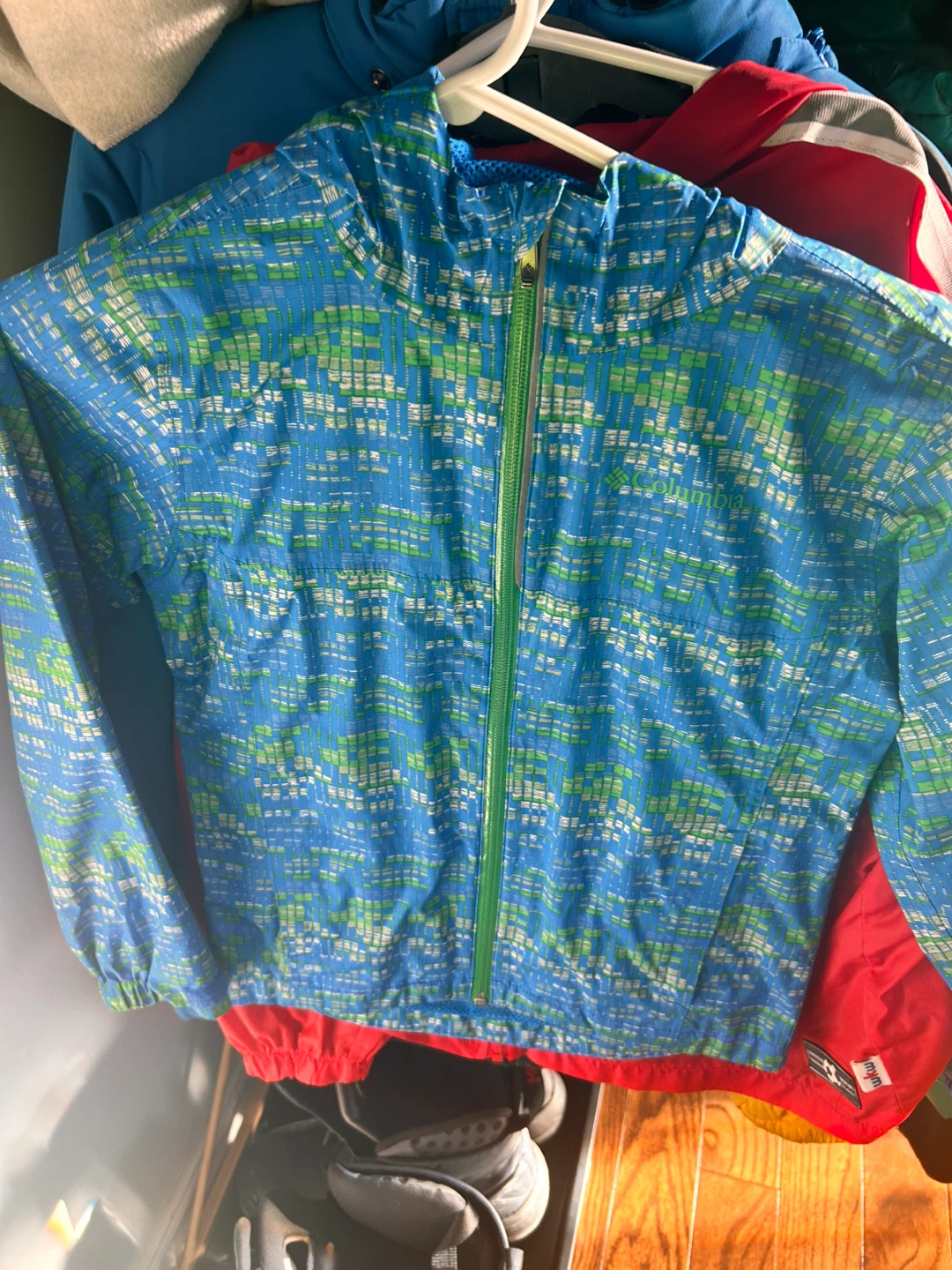 Kids' Blue Patterned Rain Jacket