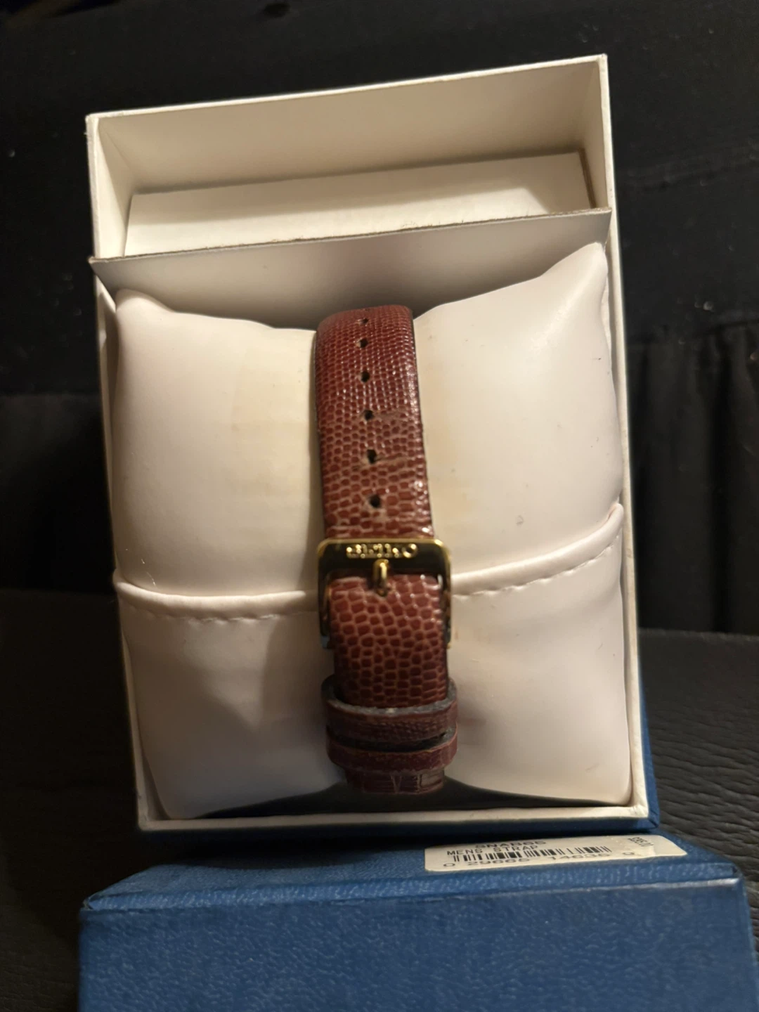 Seiko Gold Rectangular Watch with Brown Leather Band - photo 2