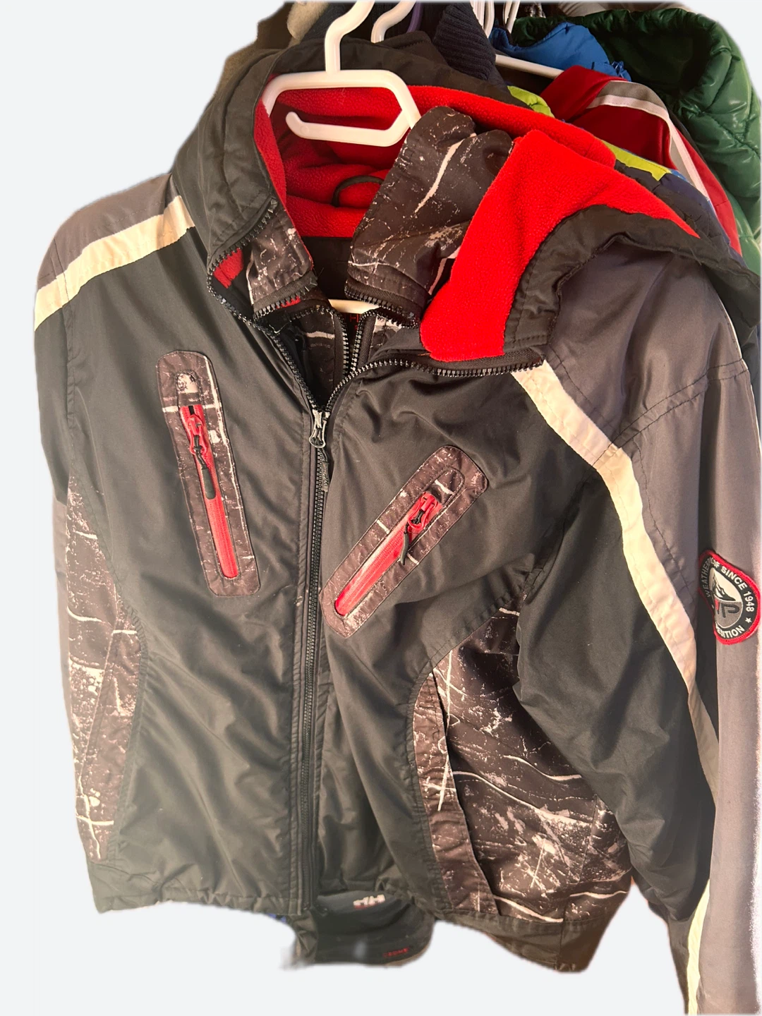 Boys' Black & Red Winter Jacket - Size 10/12