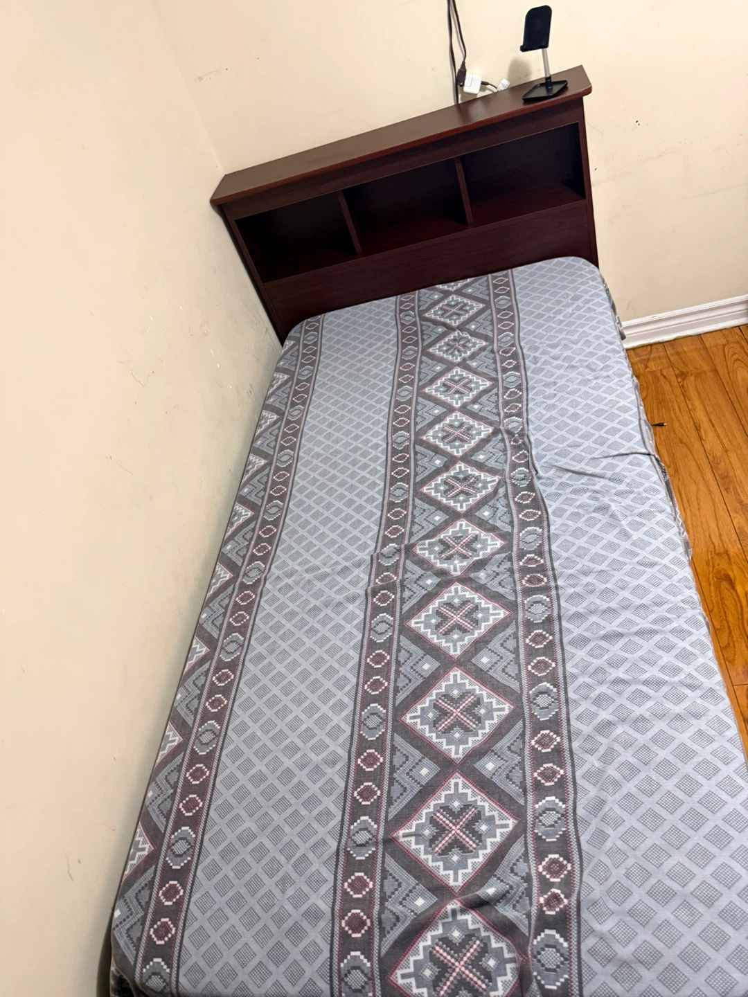 Dark Brown Single Bed with Storage Headboard - photo 4