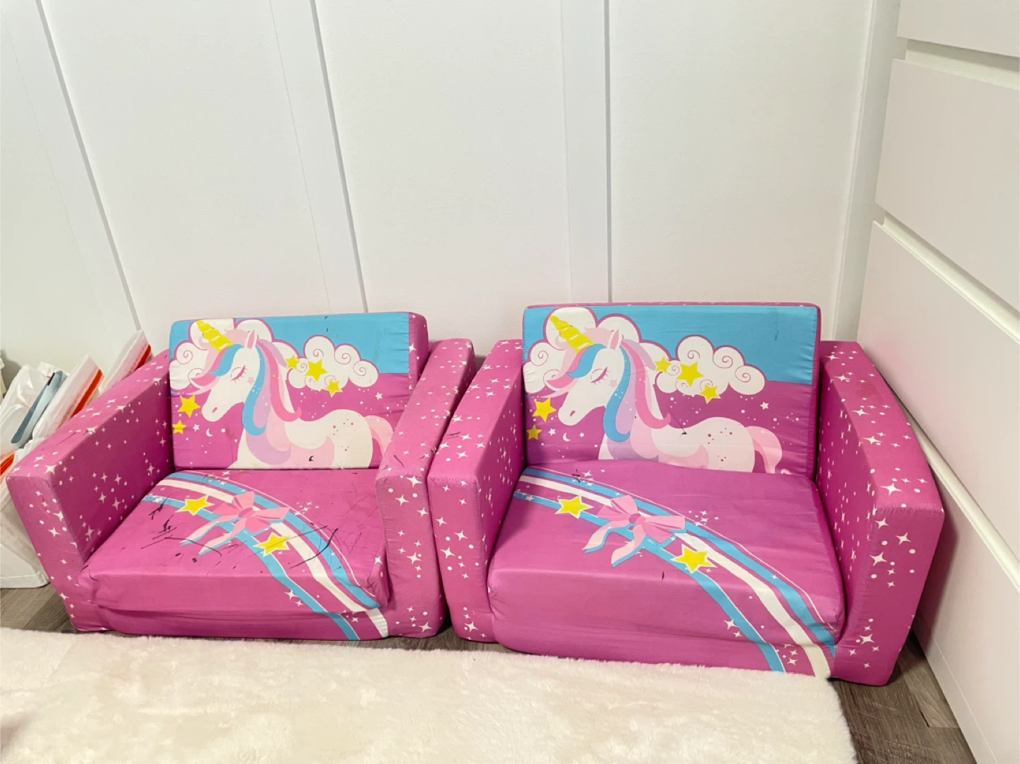 Unicorn Kids Foam Sofa Chairs - Pink