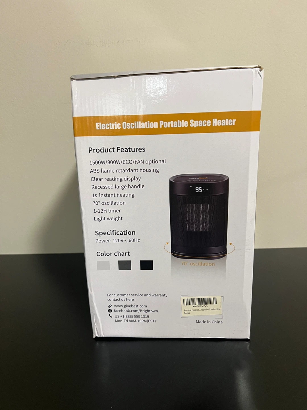GiveBest Electric Oscillation Portable Space Heater - New - photo 3