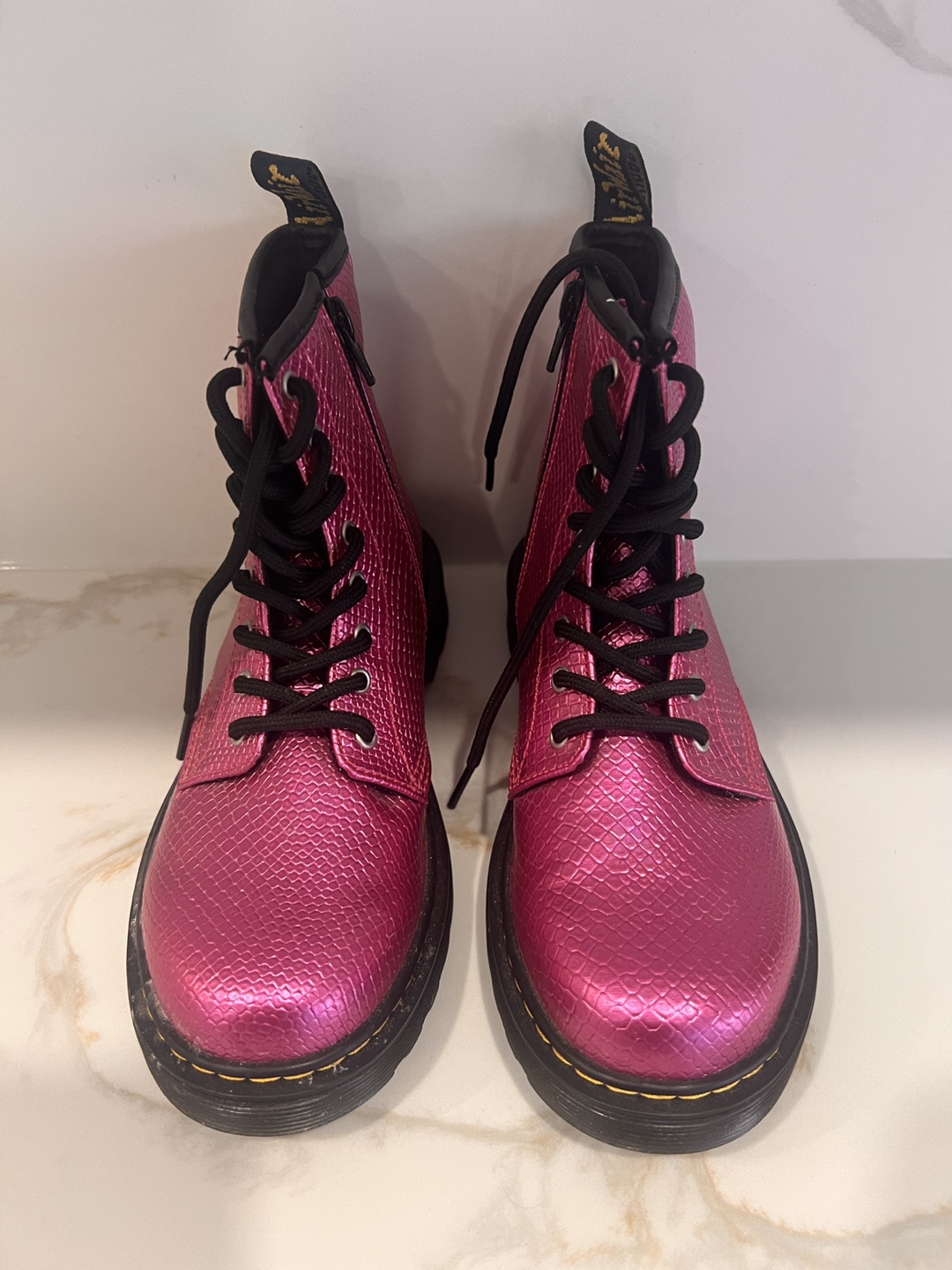 Dr. Martens Pink Metallic Boots Size3