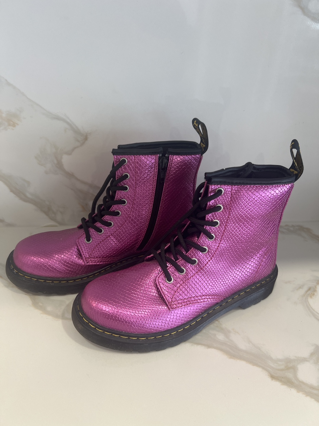 Dr. Martens Pink Metallic Boots Size3 - photo 2