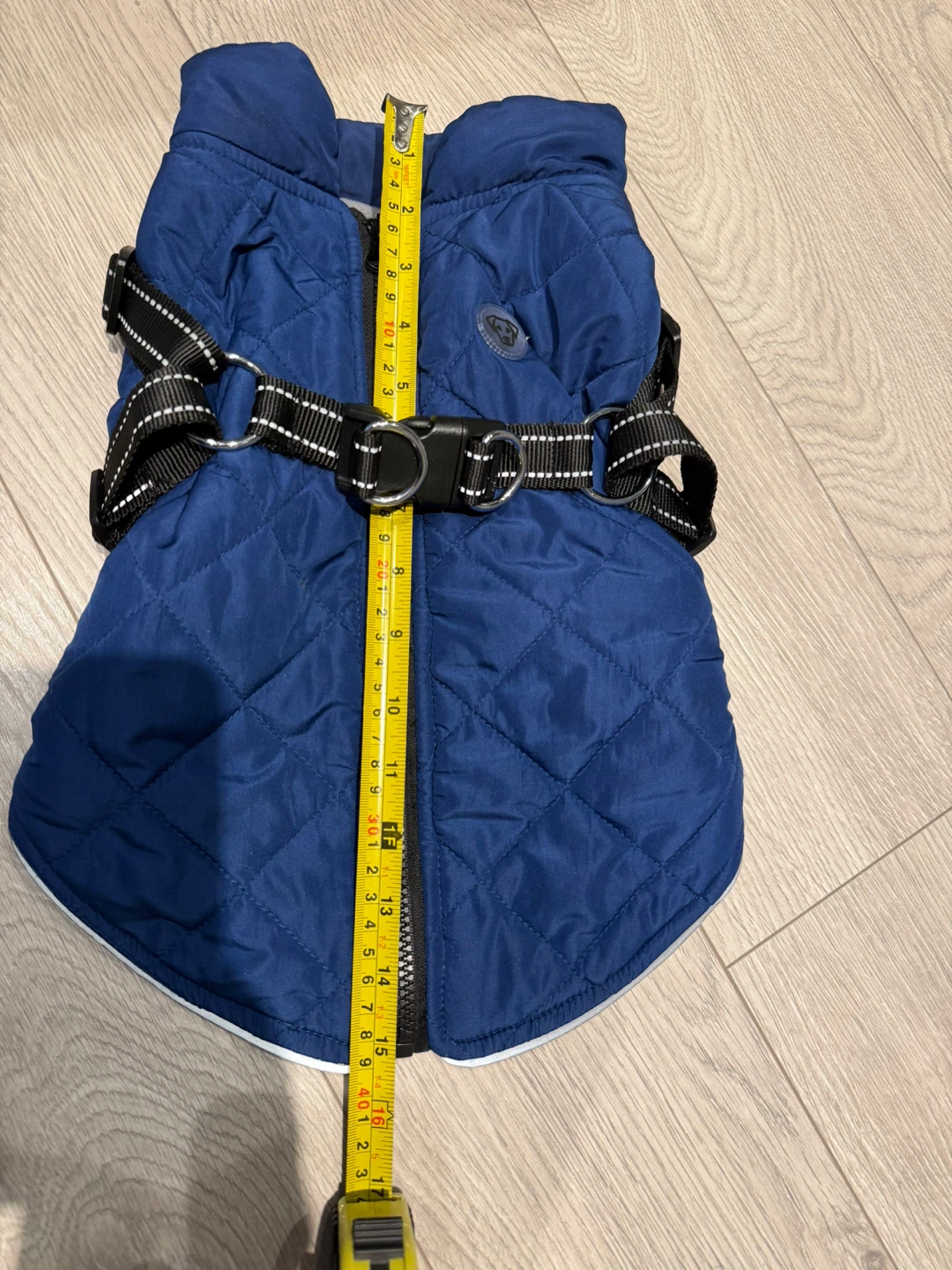 Blue Quilted Dog Coat, Size Small