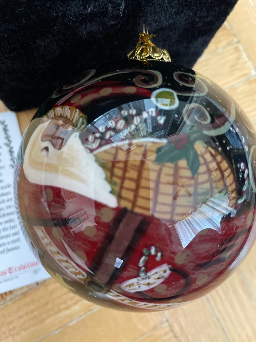 Christmas Tradition Reverse Painted Santa Ornament - photo 2