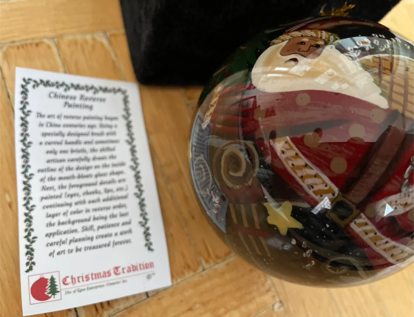 Christmas Tradition Reverse Painted Santa Ornament - photo 4