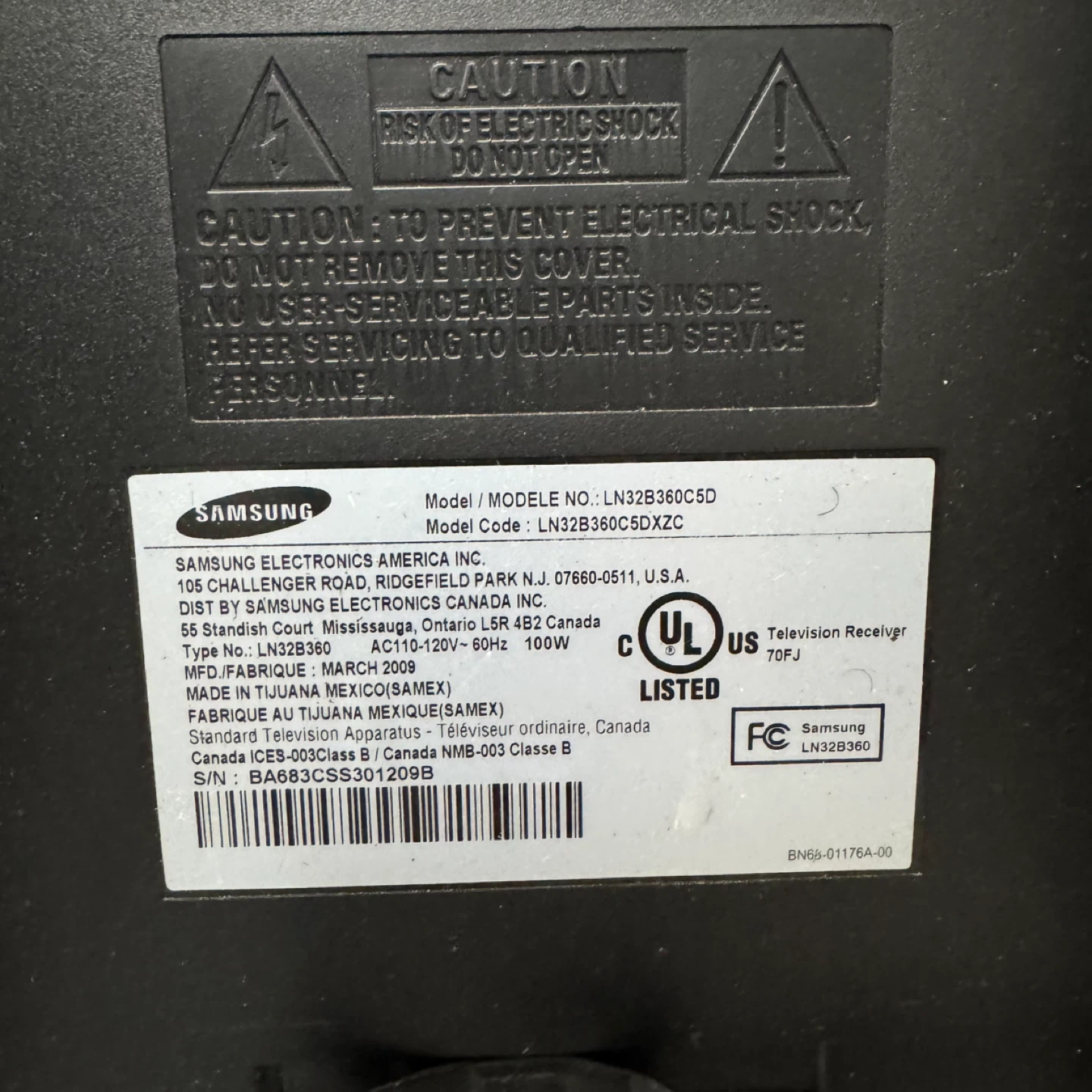 Samsung 32” LCD TV LN32B360C5D – Fully Working – With Remote - photo 5