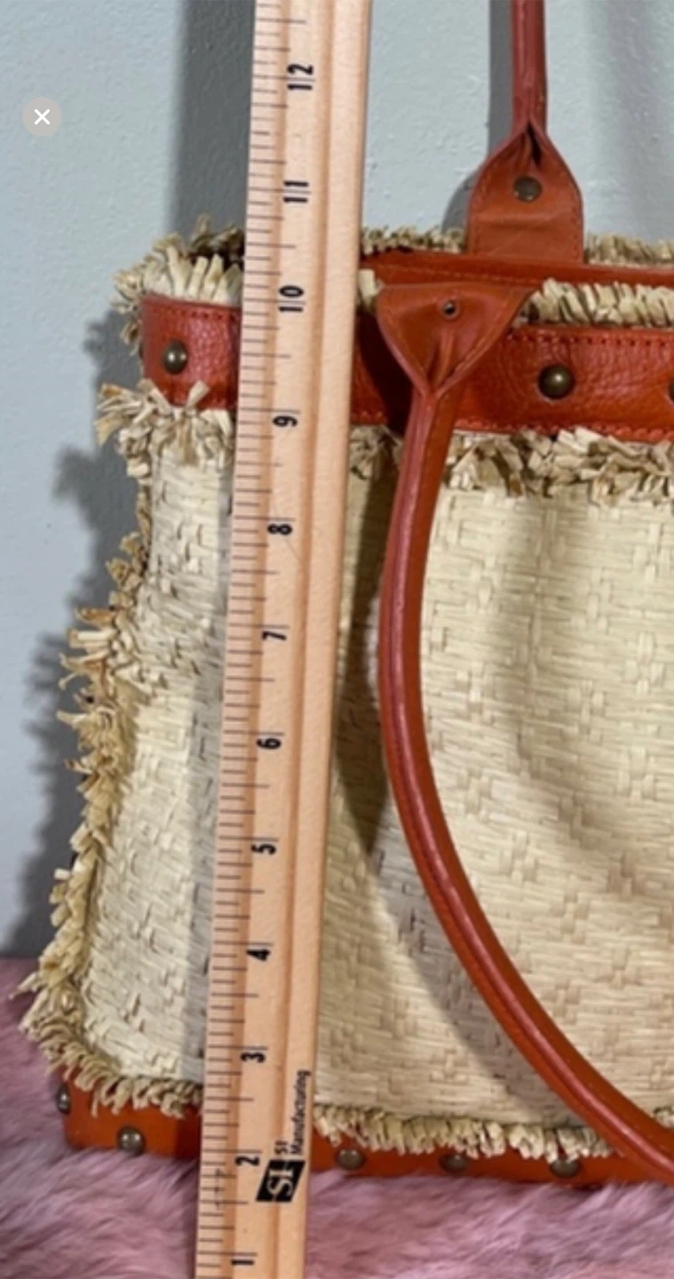 BCBGIRLS Straw & Faux Leather Tote Bag - photo 5