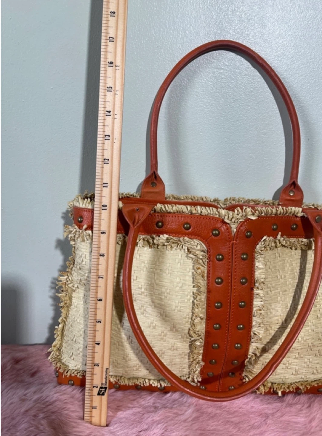 BCBGIRLS Straw & Faux Leather Tote Bag - photo 4