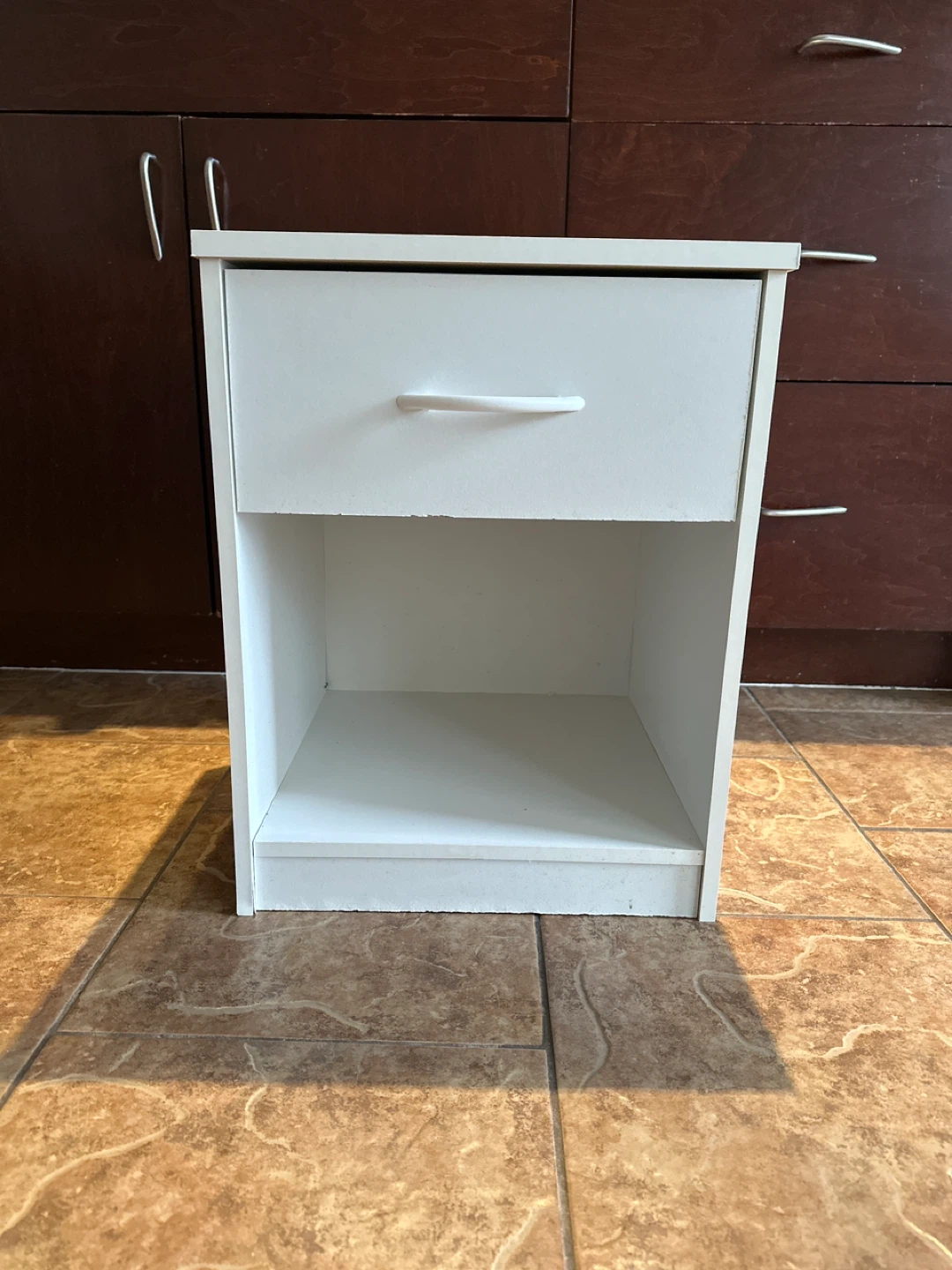 White Bedside Table with Drawer