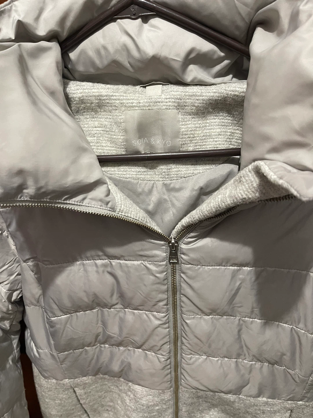 Soia & Kyo Down Puffer Coat - Light Grey