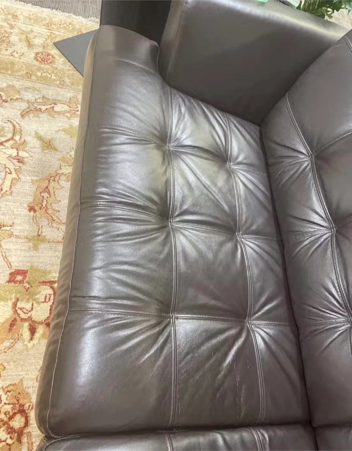 Genuine top grain Leather Sofa - Brown - photo 2