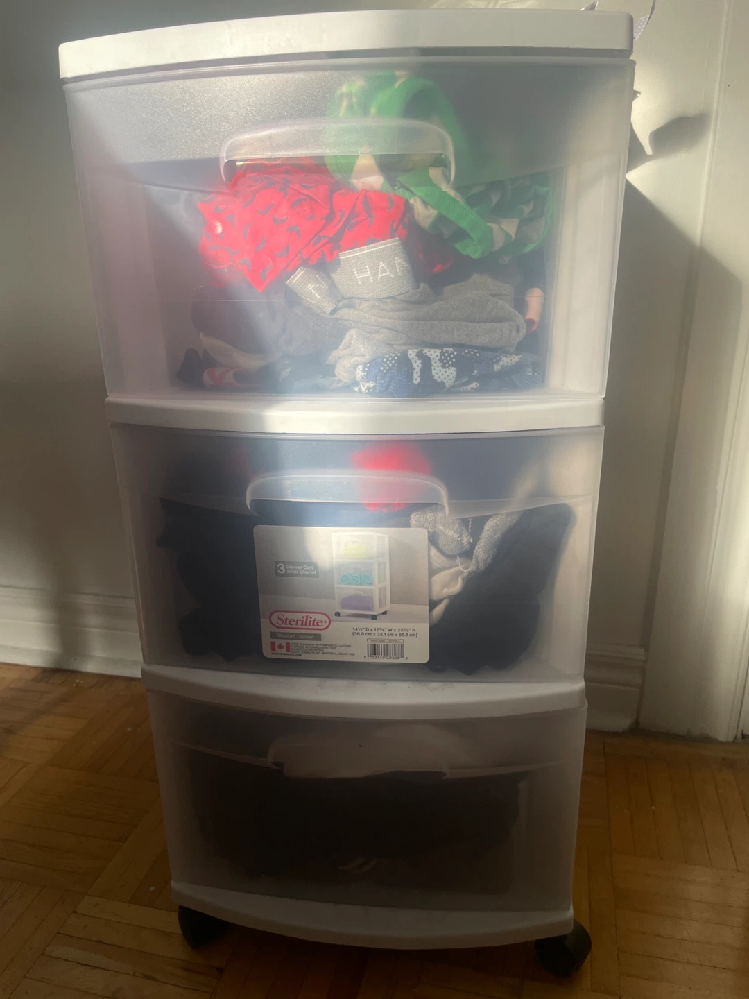 Sterilite 3-Drawer Wide Cart