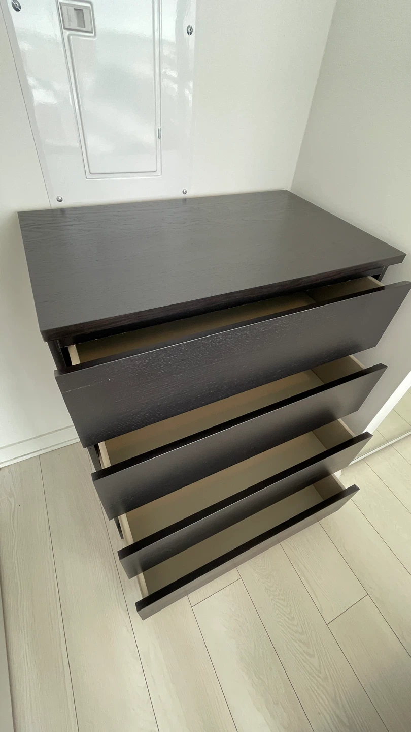 IKEA Black-Brown 4-Drawer Dresser - photo 2