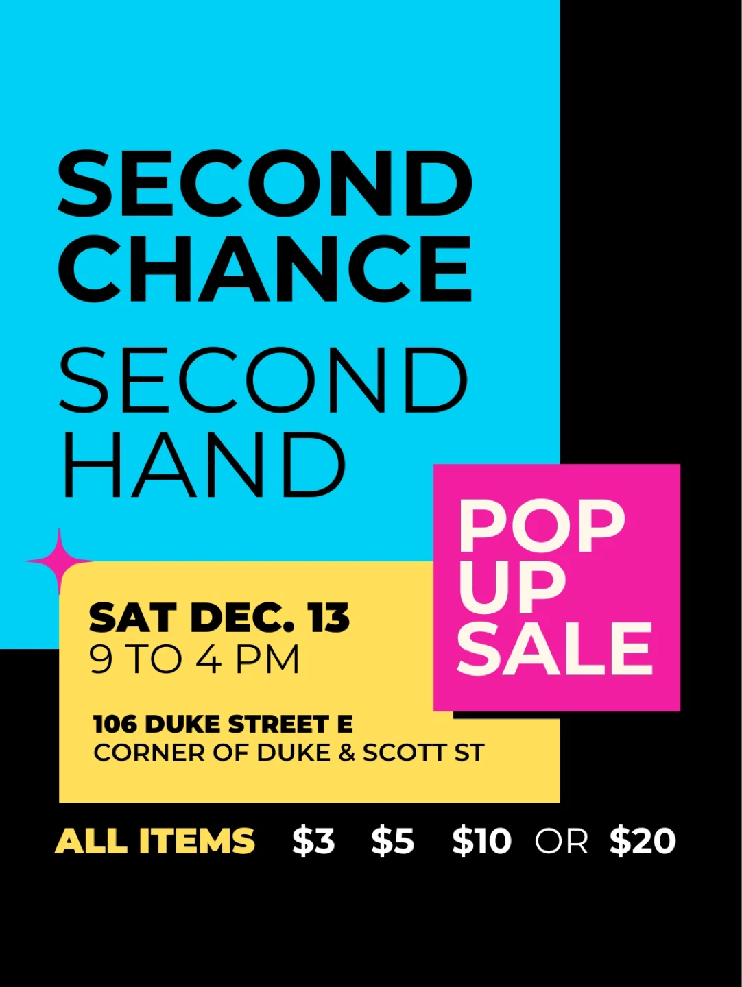 Second Chance POP Up Sale