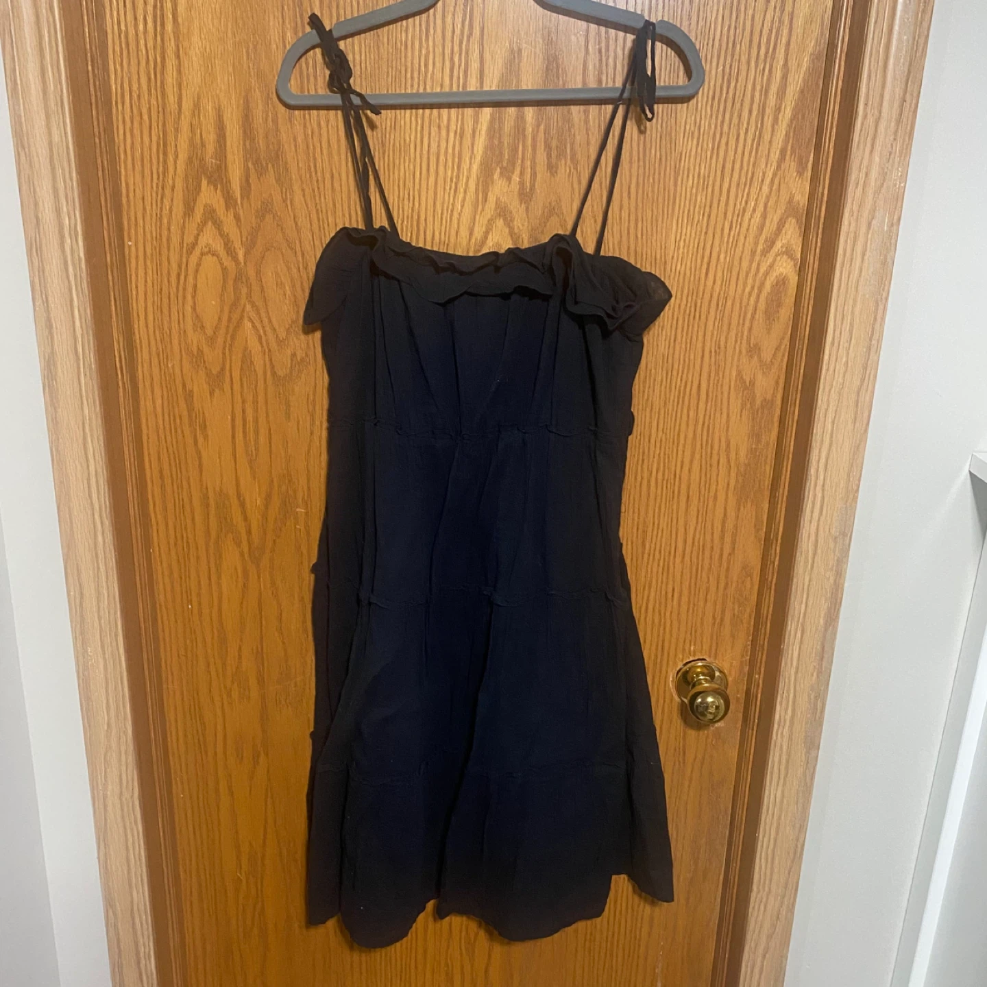 Really cute black tie up strap dress
