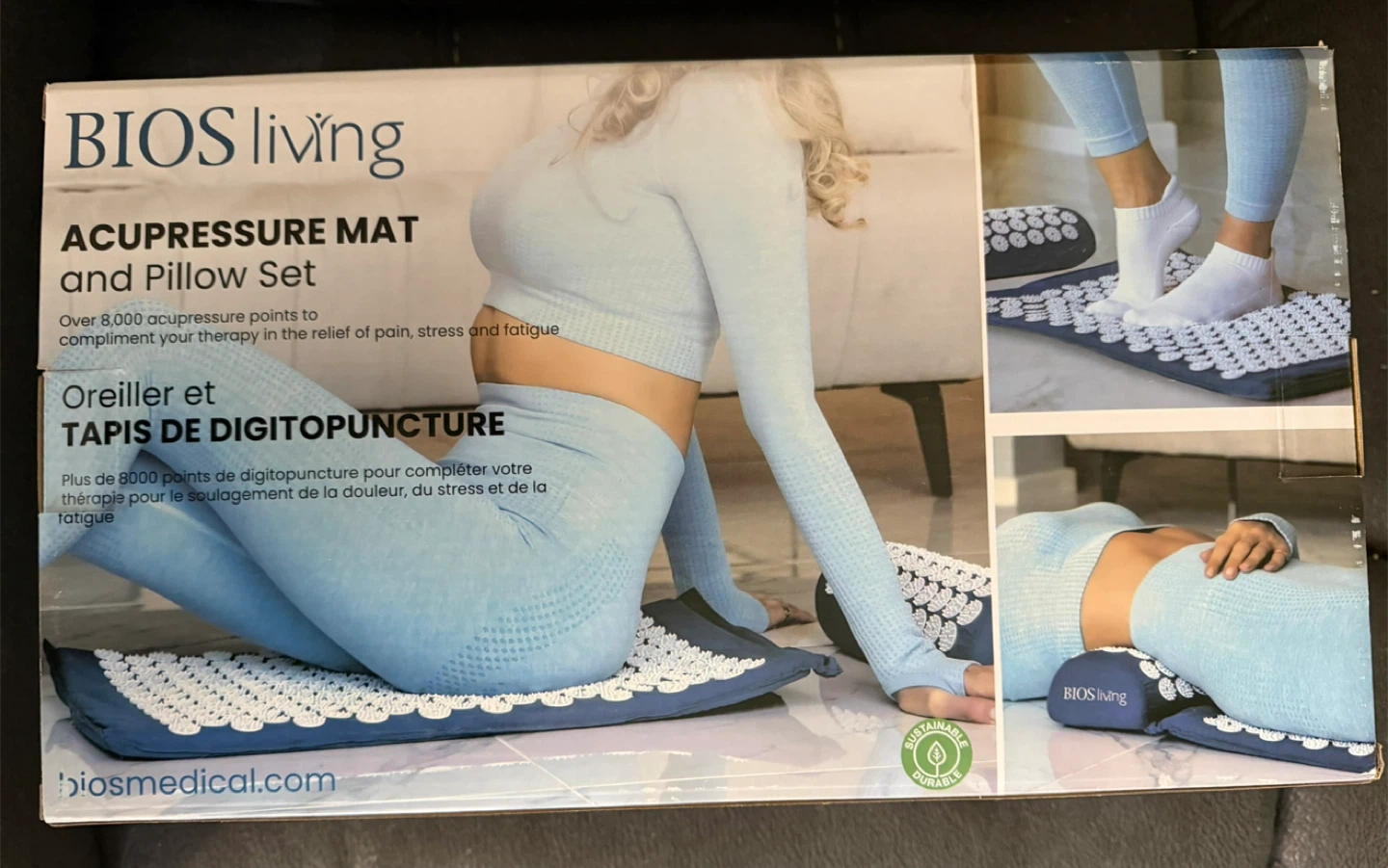 BIOS Living Acupressure Mat and Pillow Set