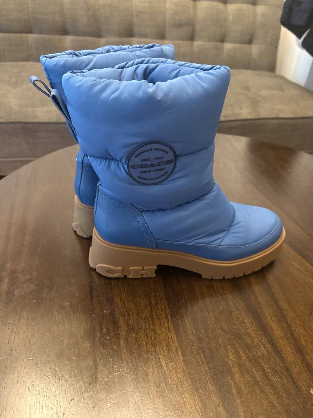 Coach Puffer Boots, Size 8.5, Blue - photo 2