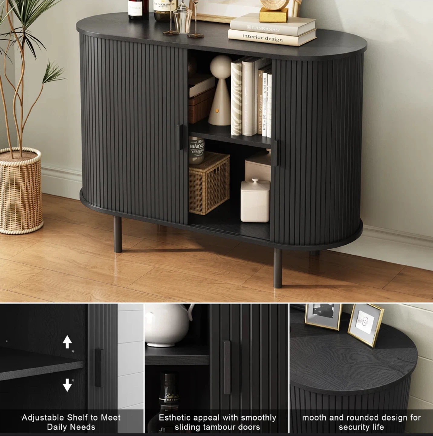 Tambour Door Sideboard/ Entryway cabinet with shelves - photo 2