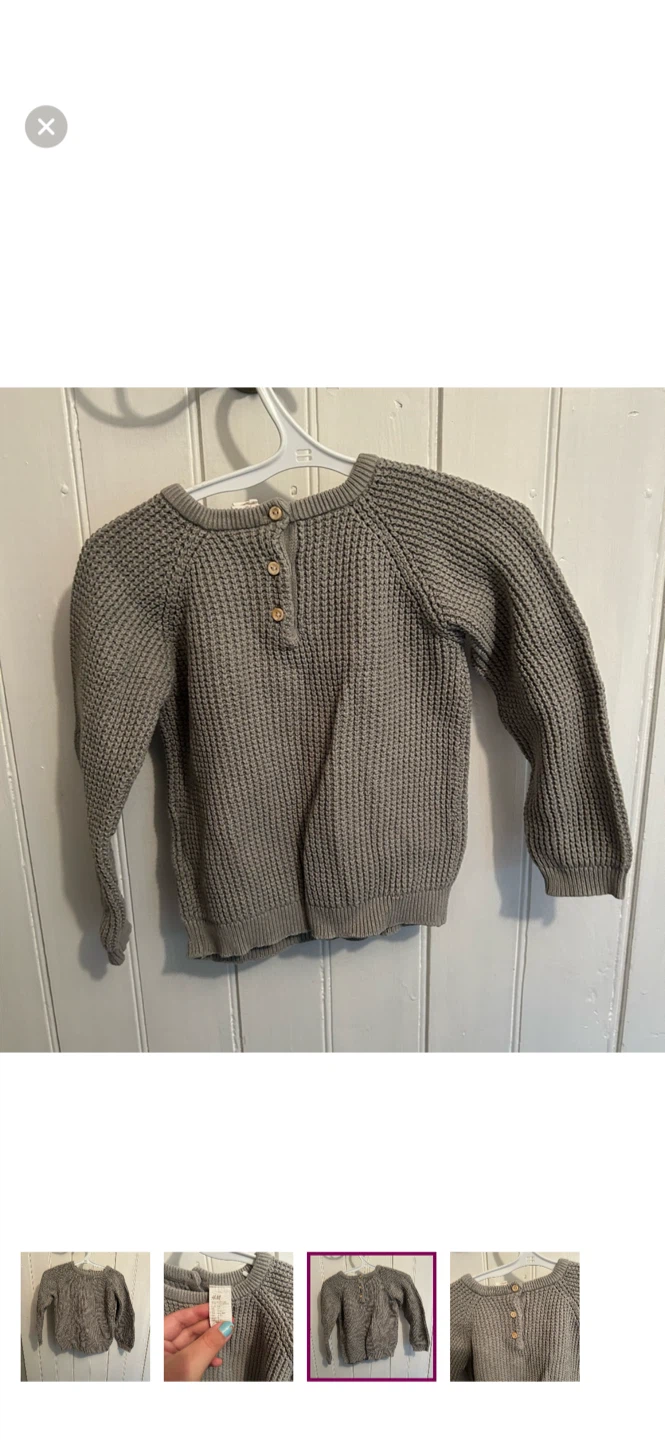 H&M Kids Grey Knit Sweater - Size 2-3Y - photo 3