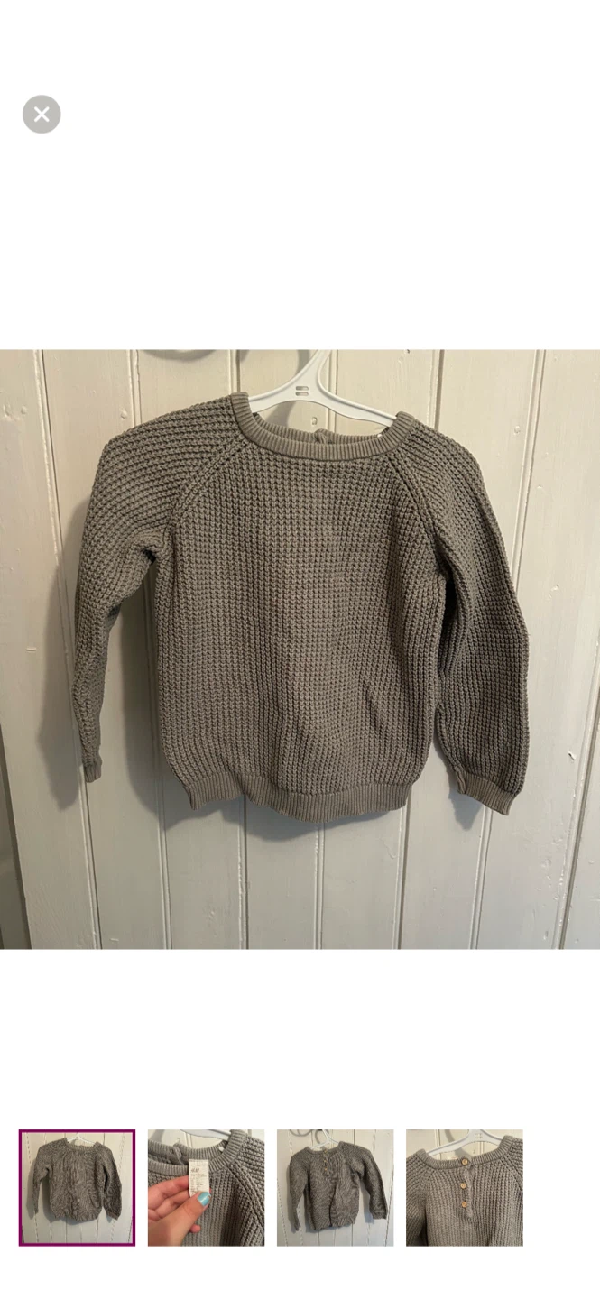 H&M Kids Grey Knit Sweater - Size 2-3Y