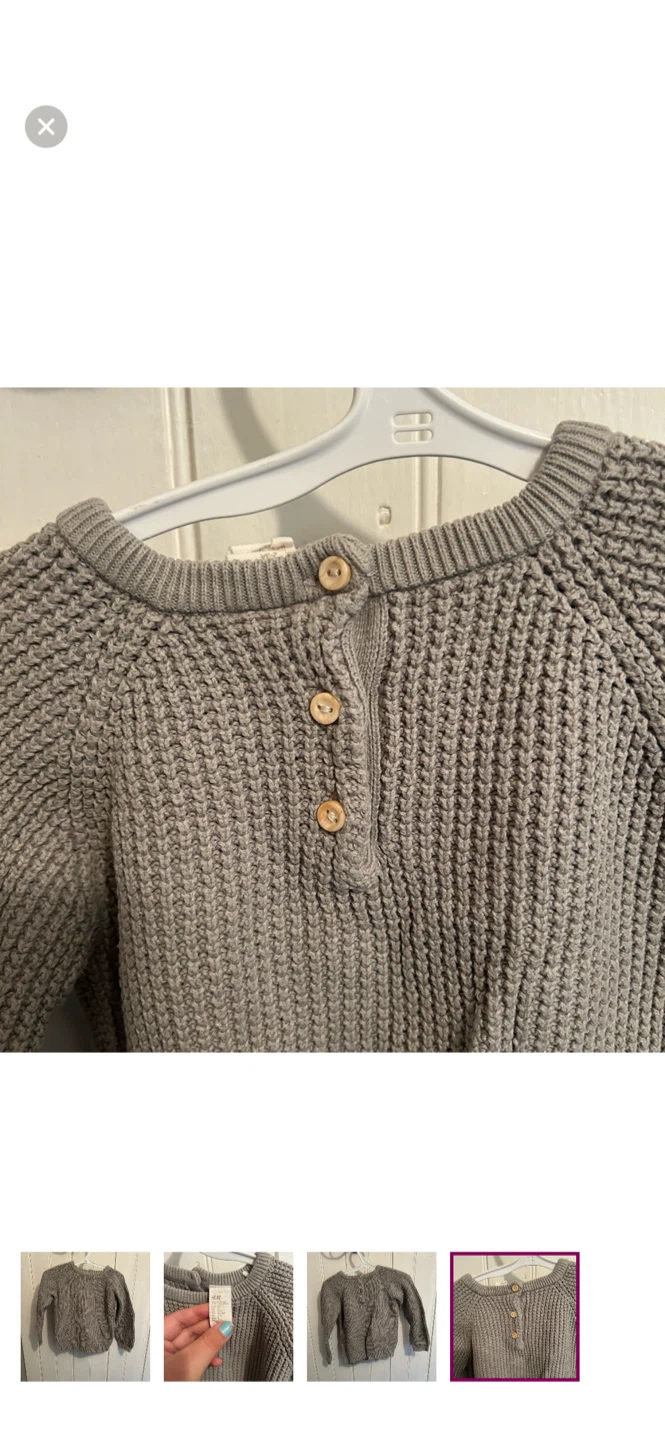 H&M Kids Grey Knit Sweater - Size 2-3Y - photo 4