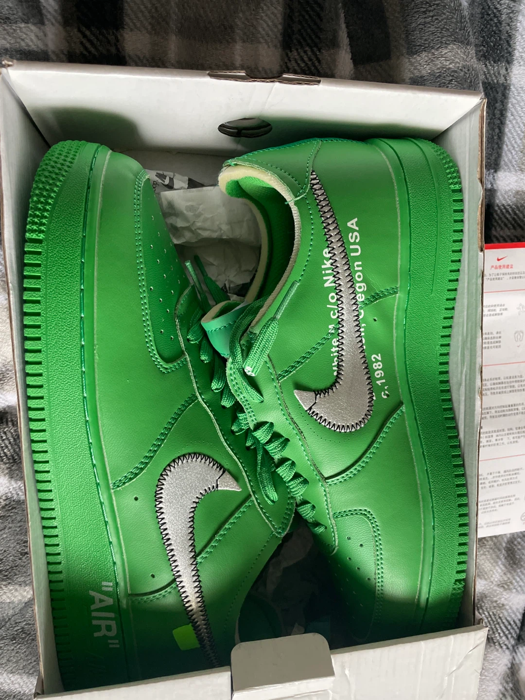 Nike Air Force 1 Low Off-White Green - photo 2