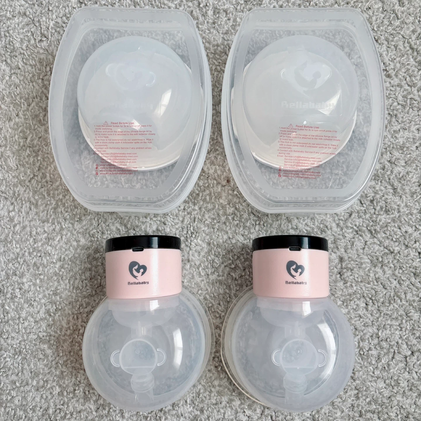 BellaBaby Wearable Double Breast Pump Set + baby bottles lots