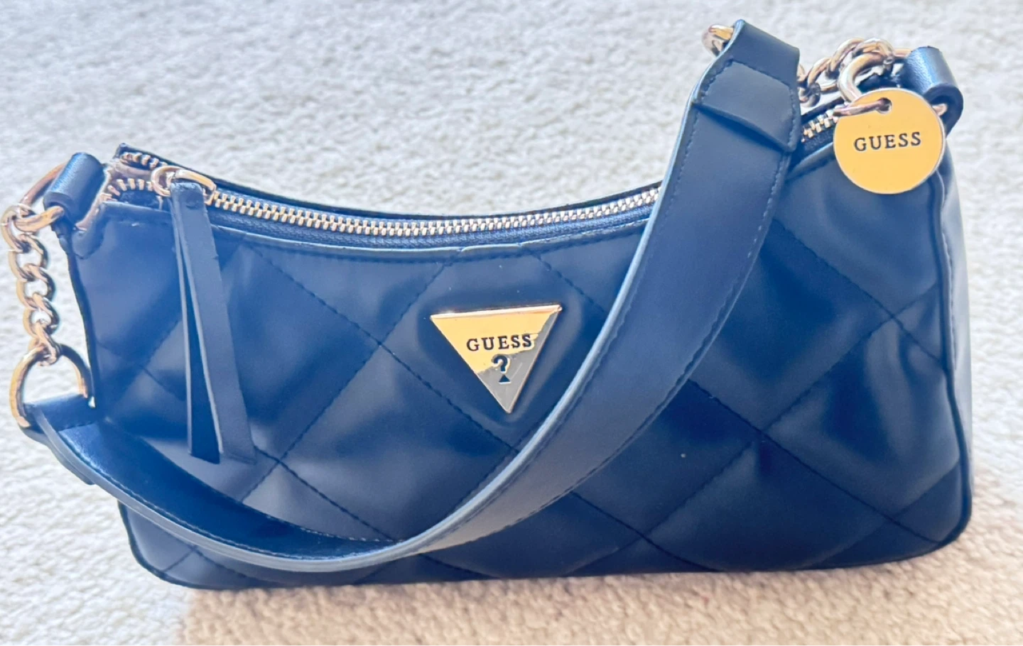 Guess Black Quilted Shoulder Bag
