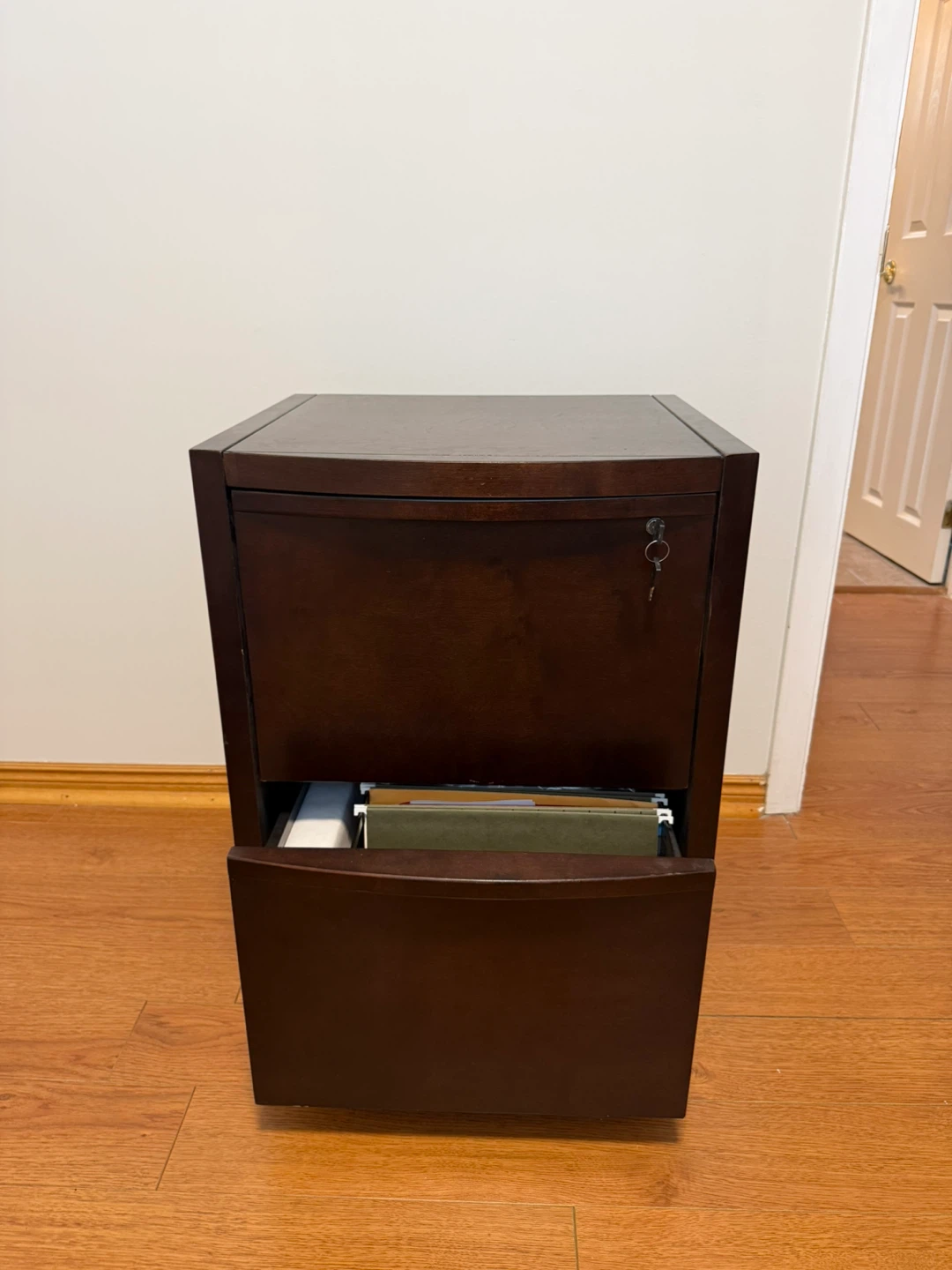 Dark Brown 2-Drawer Filing Cabinet - photo 4