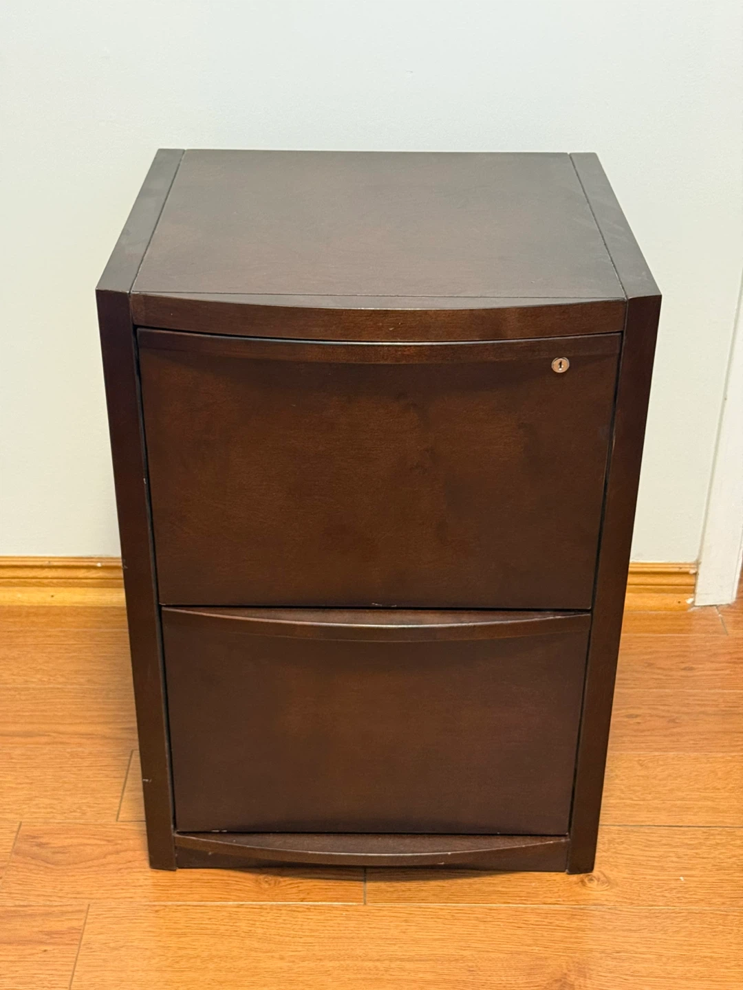 Dark Brown 2-Drawer Filing Cabinet