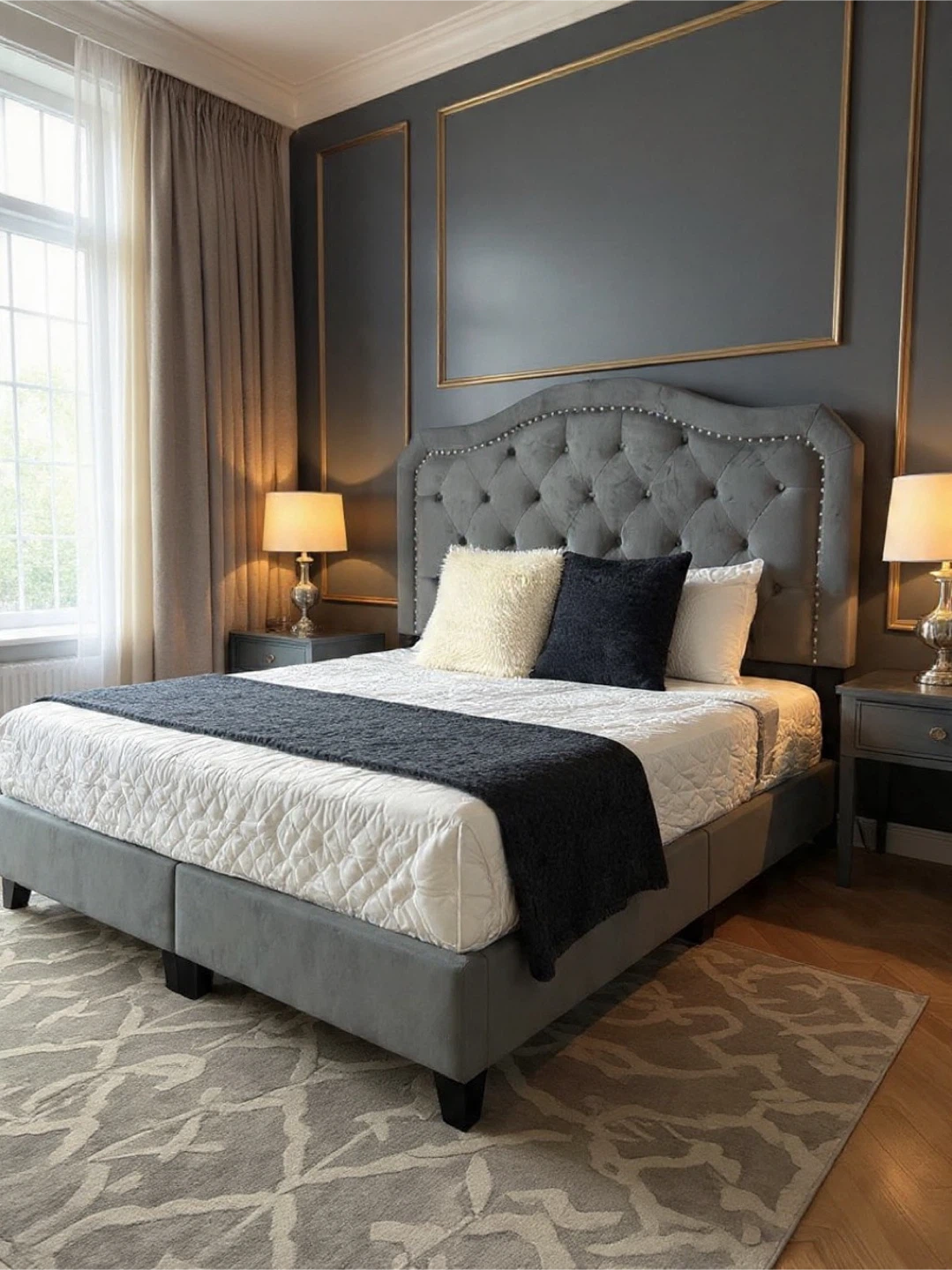 Upholstered Tufted Platform Bed Frame - photo 2