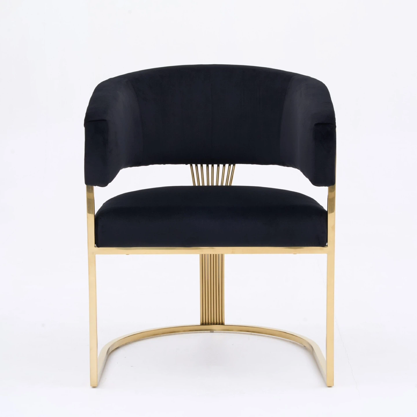 Black Velvet & Gold Accent Chair - photo 3