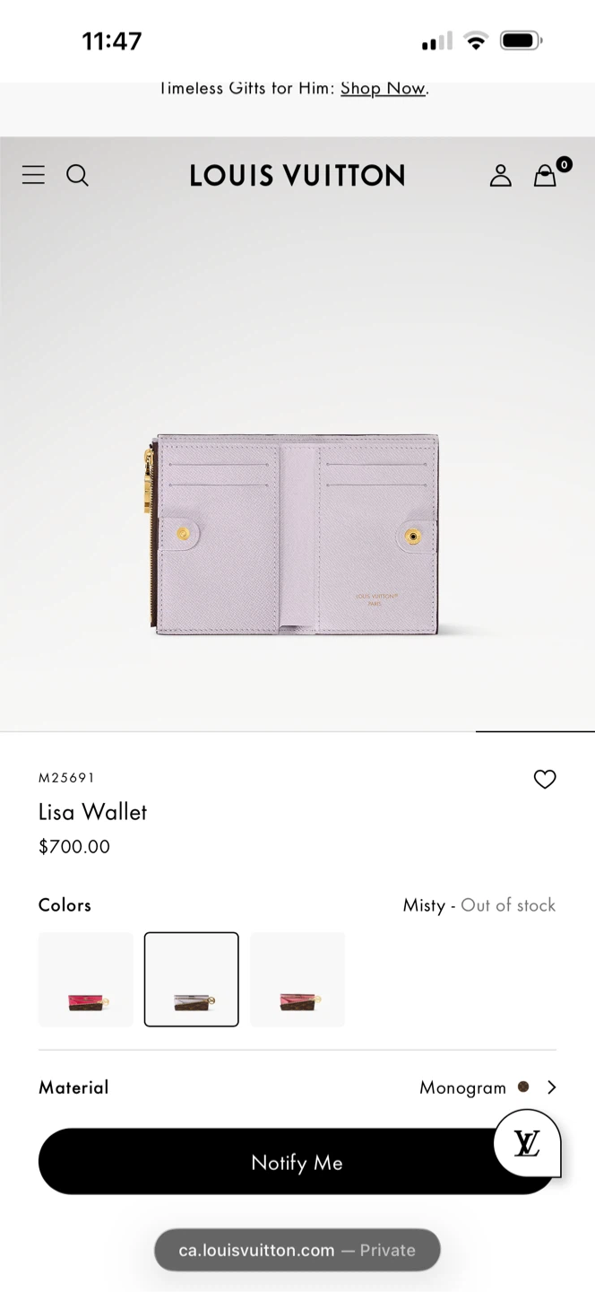 Louis Vuitton Lisa Wallet - Misty Lilac