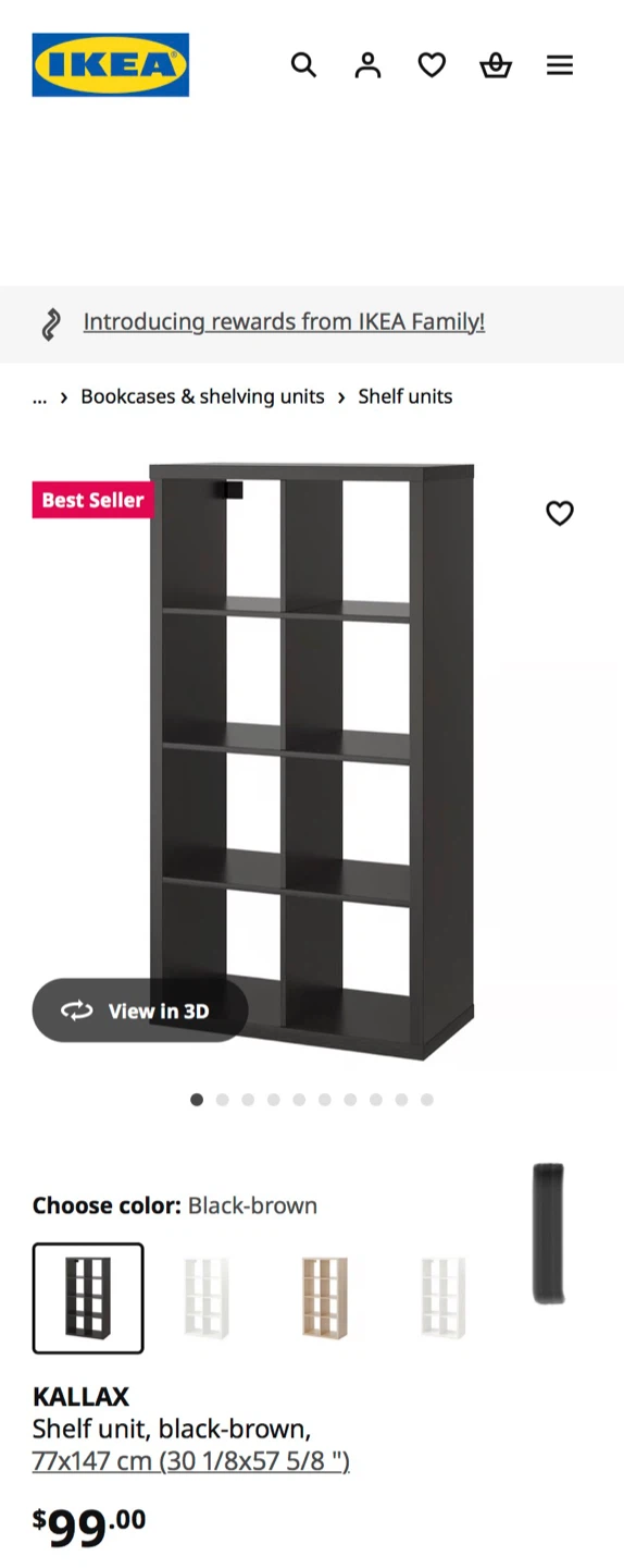IKEA Kallax Shelf Unit - Black-Brown
