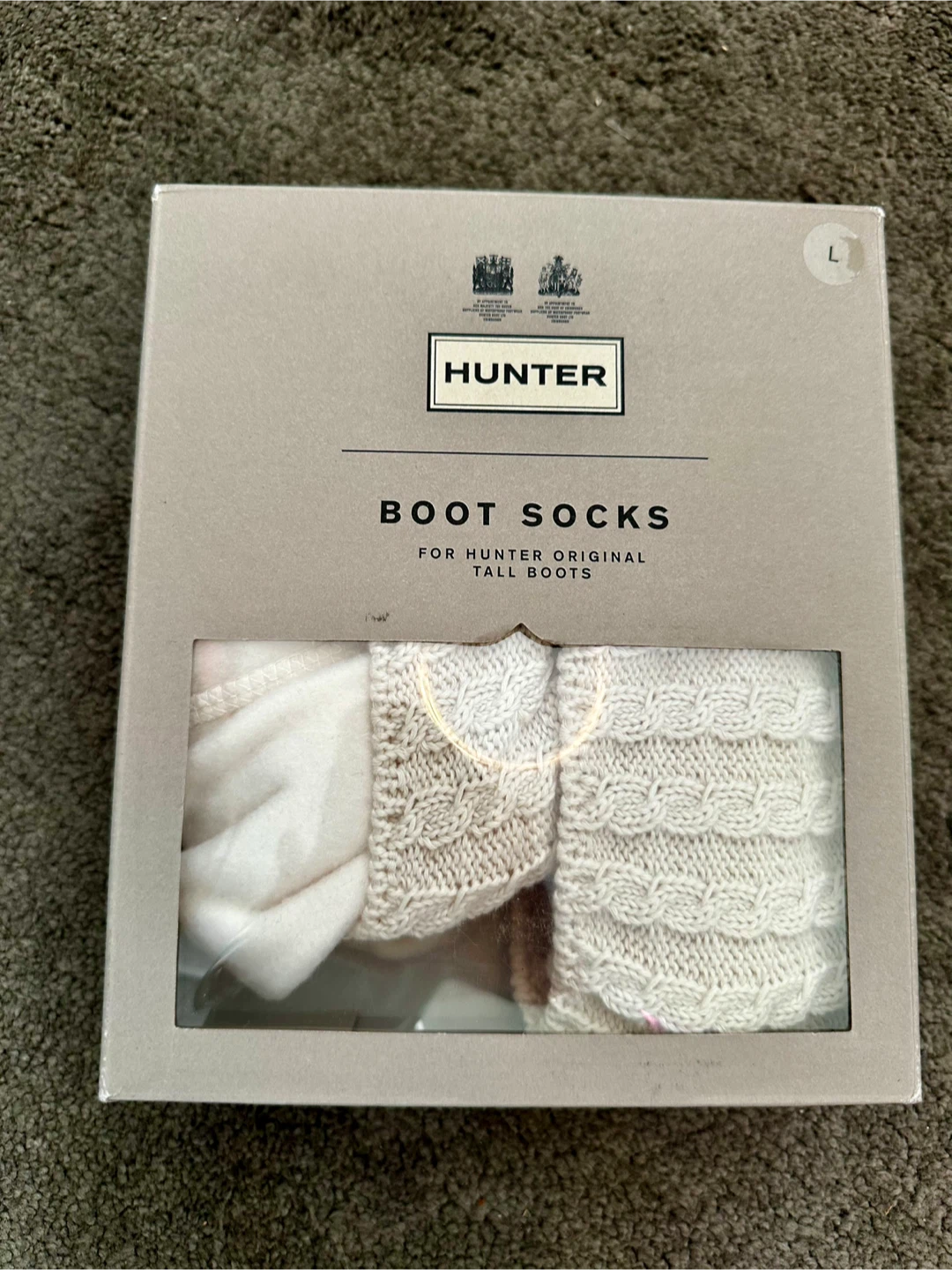Hunter Boot Socks - Hunter White, Size L