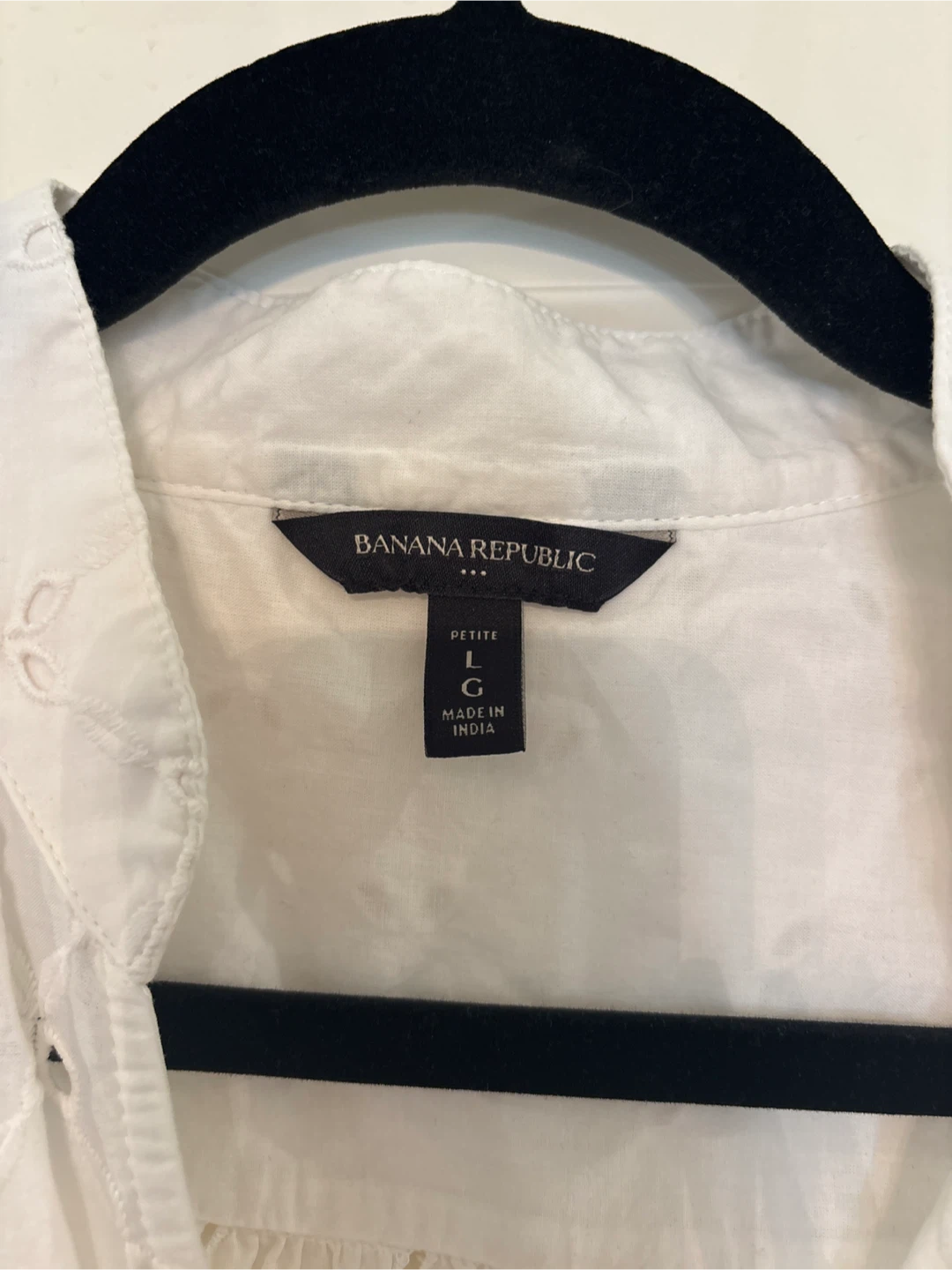 Banana Republic White Eyelet Blouse - L - photo 2