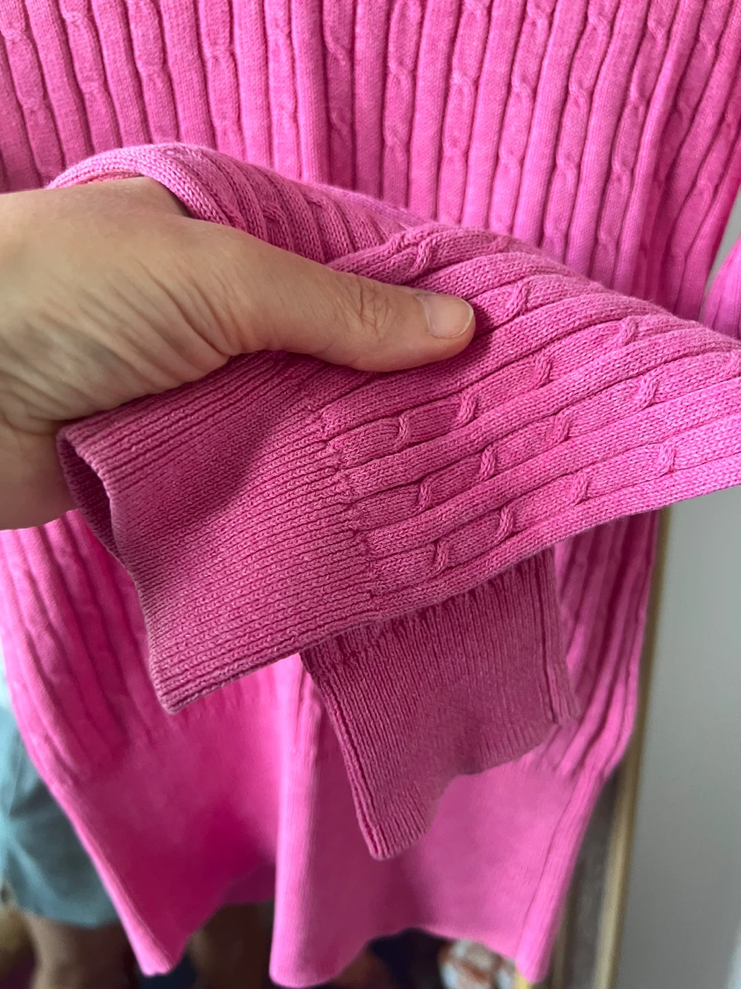 Pink Cotton V-Neck Sweater - photo 3