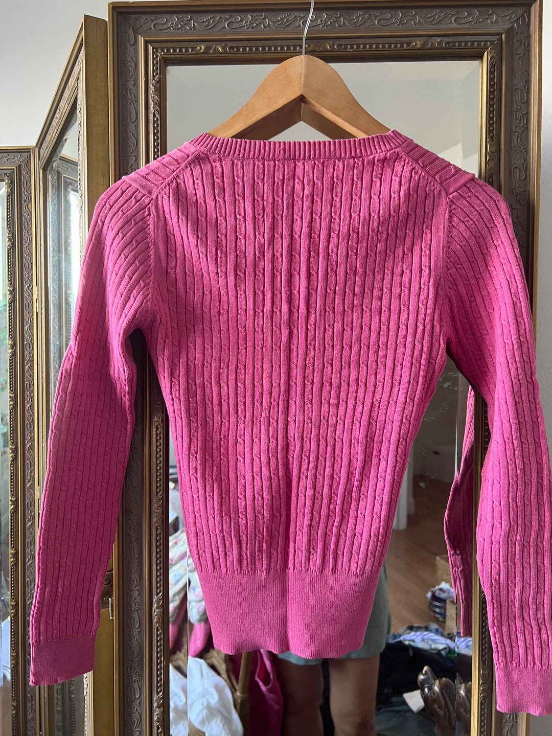 Pink Cotton V-Neck Sweater - photo 2