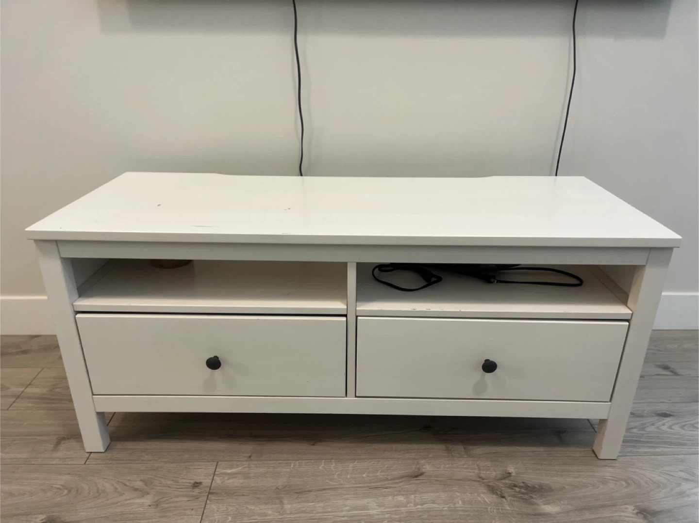 White Wooden TV Stand - photo 3