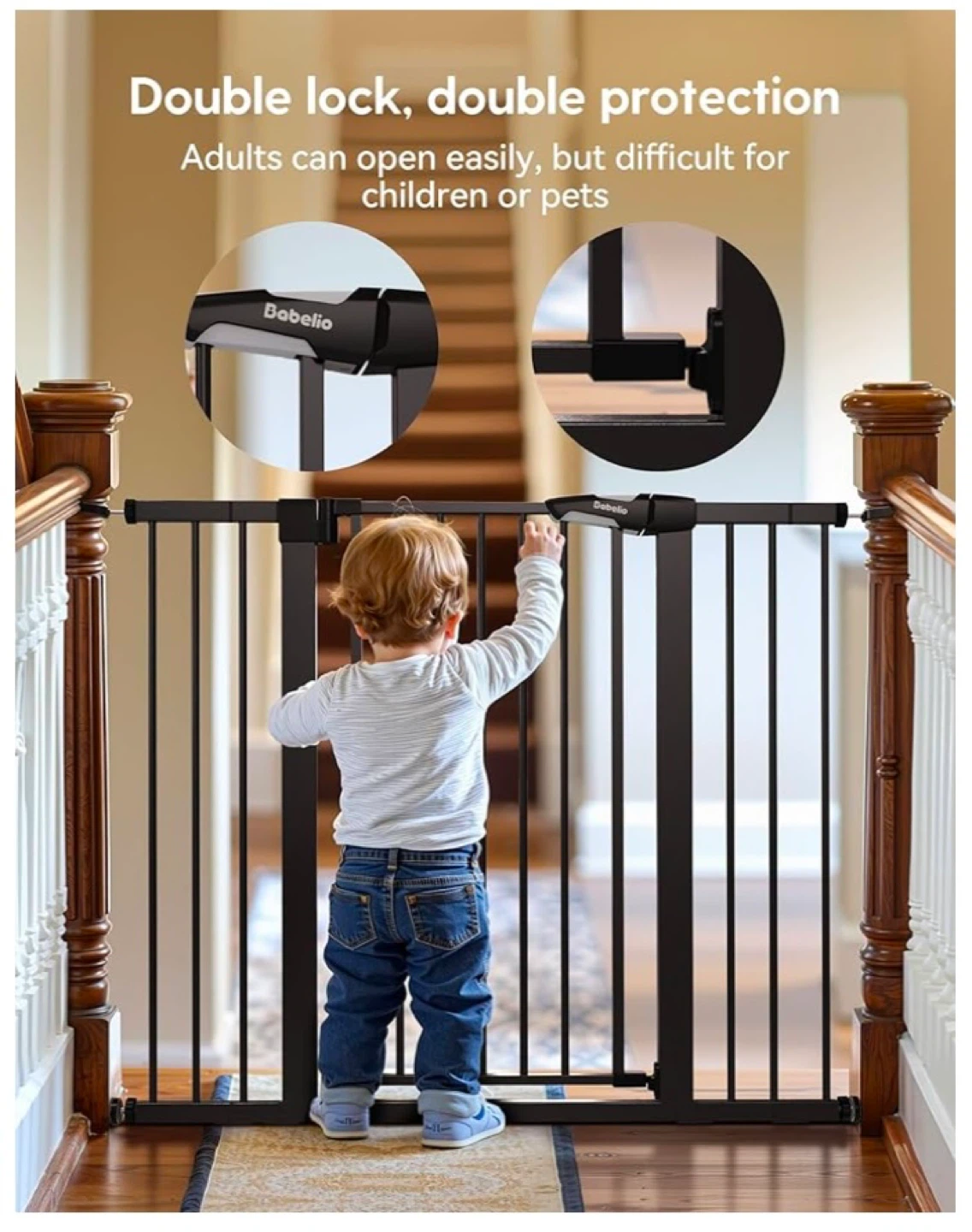Babelio Baby Gate - Double Lock, Pressure Mounted - photo 2