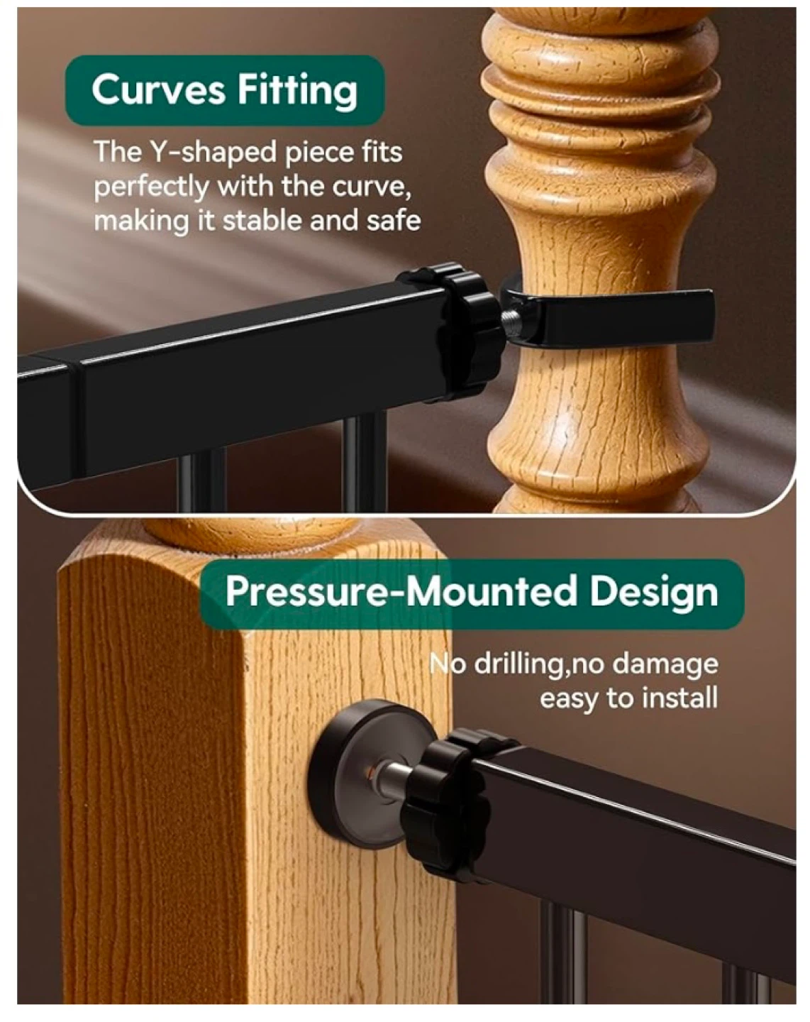 Babelio Baby Gate - Double Lock, Pressure Mounted - photo 3