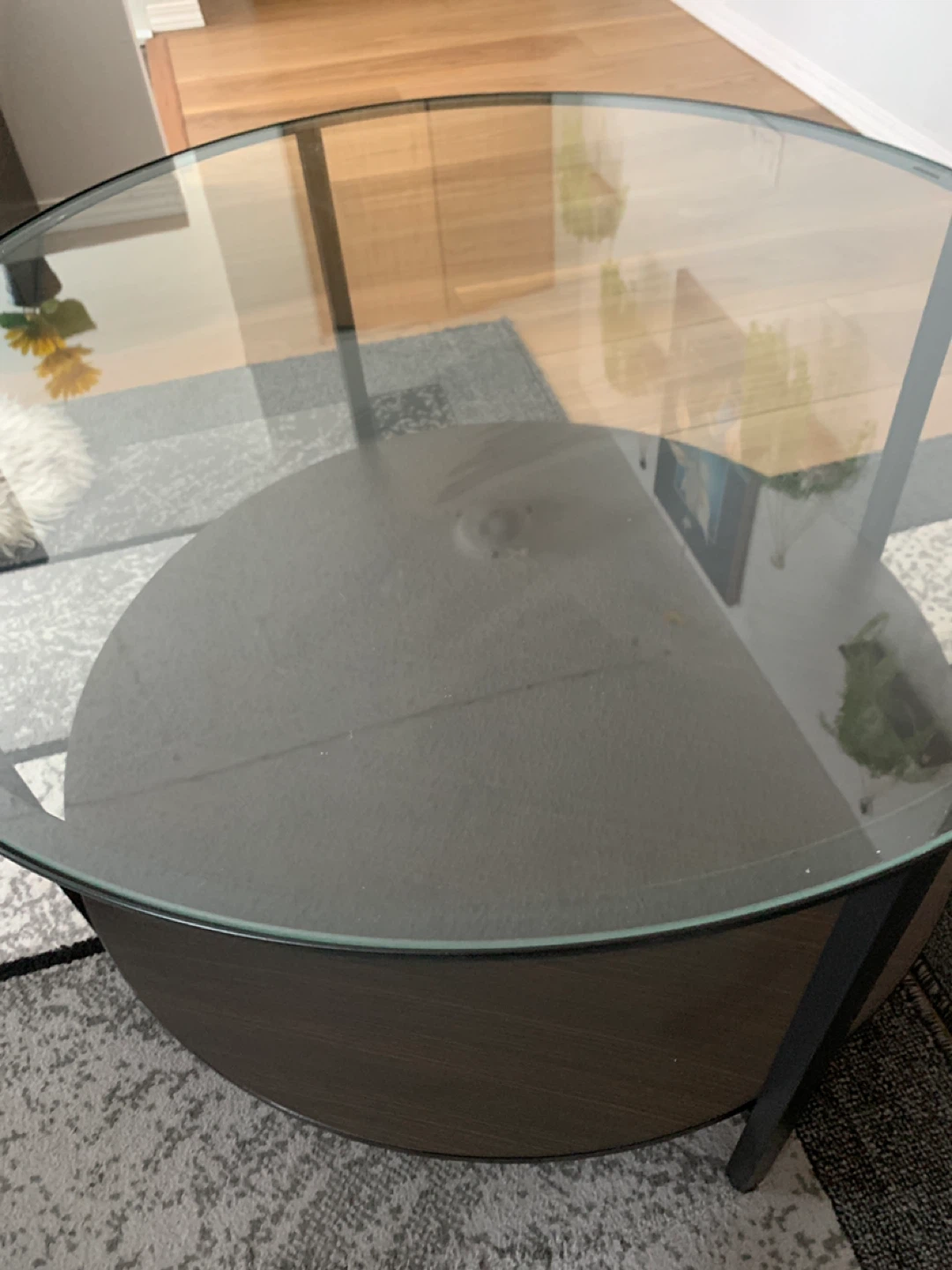 Round Glass Coffee Table - Black Frame - photo 3