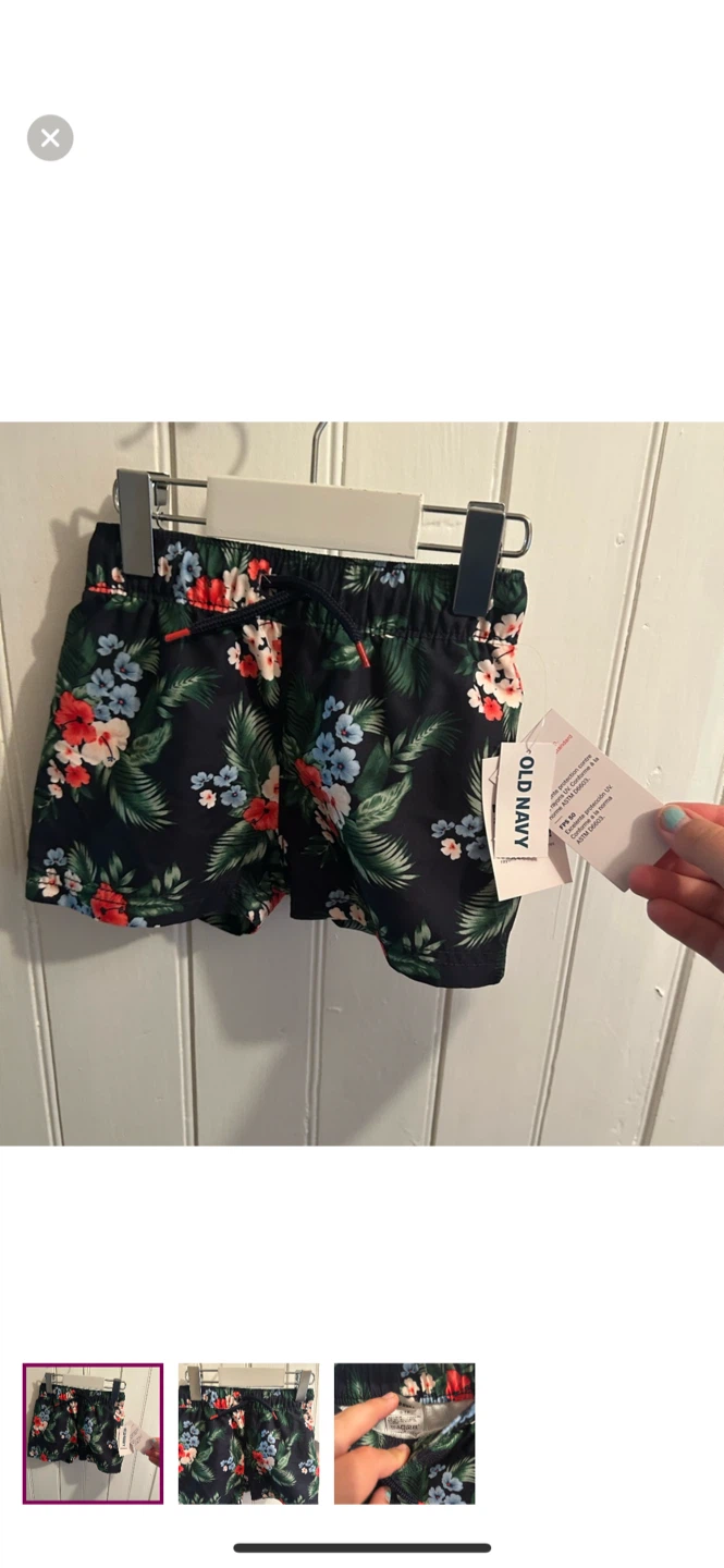 Old Navy Floral Swim Trunks - 12-18M