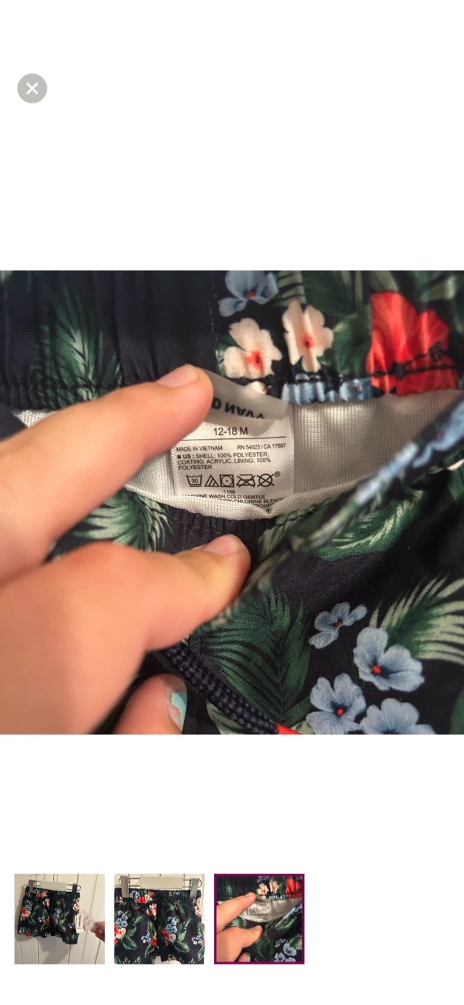 Old Navy Floral Swim Trunks - 12-18M - photo 3