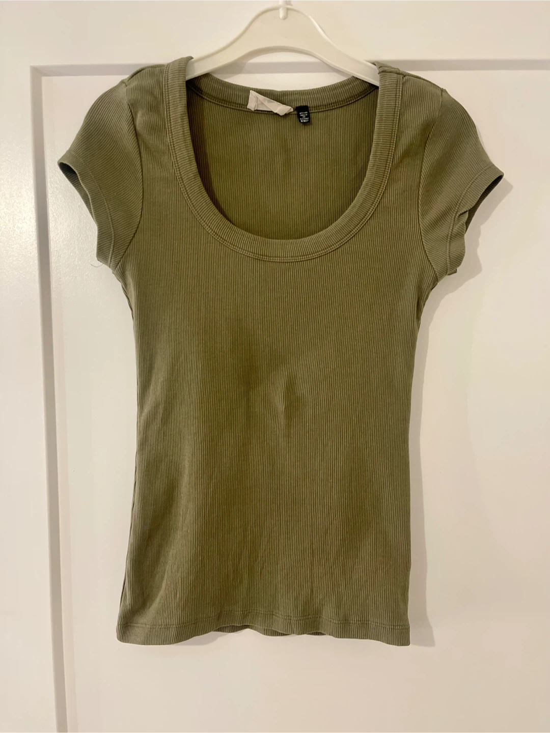 Olive green ribbed shirt